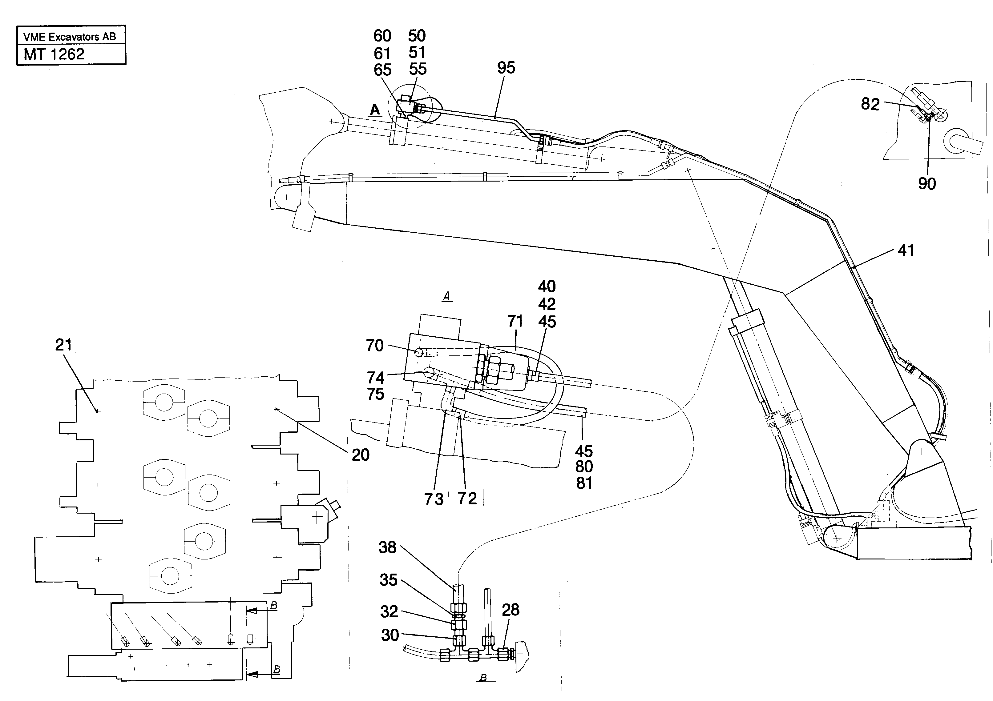 Hose rupture valve on backhoe equipment  14257229 — volvo parts diagram