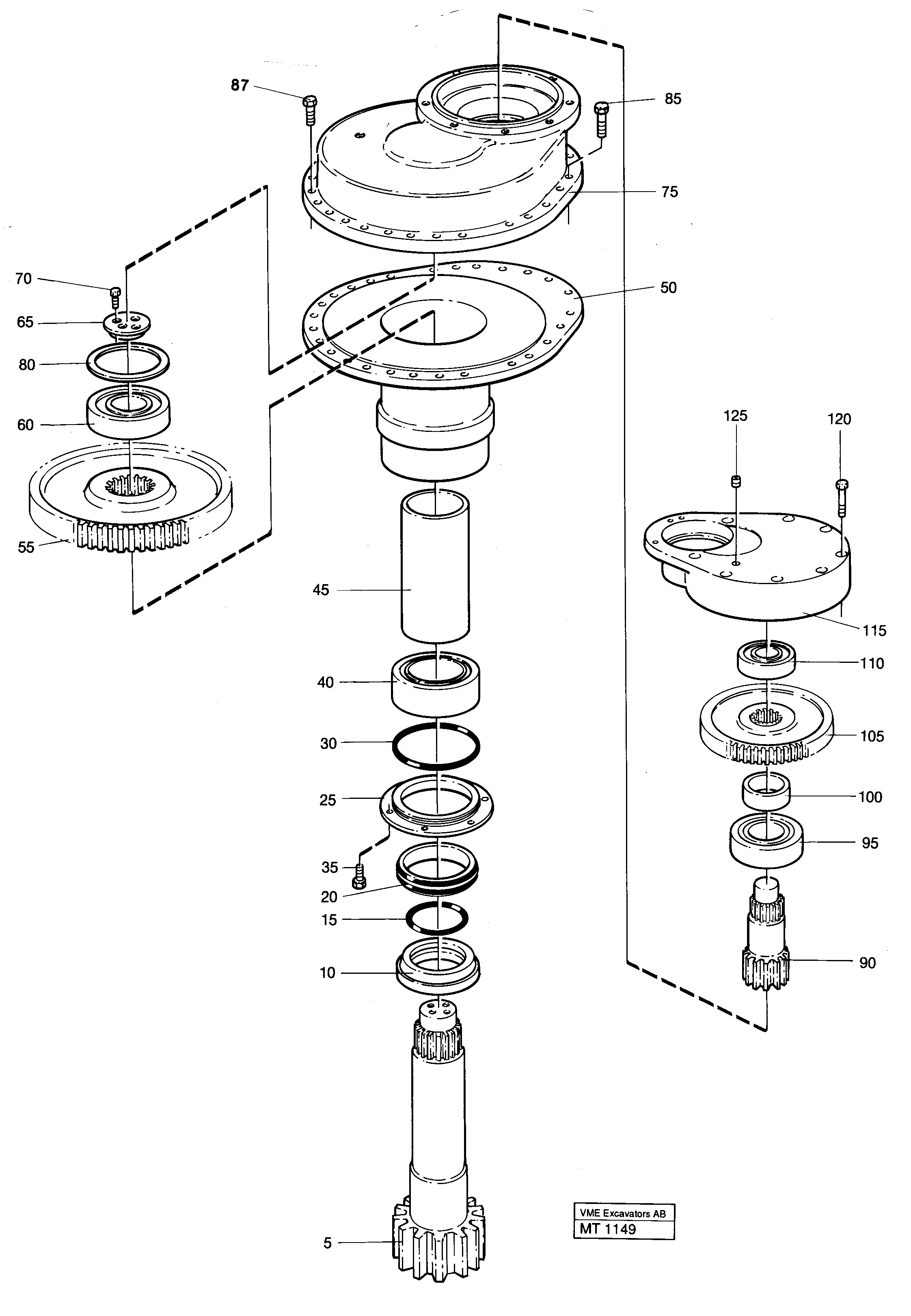 Swing gearbox — volvo parts diagram