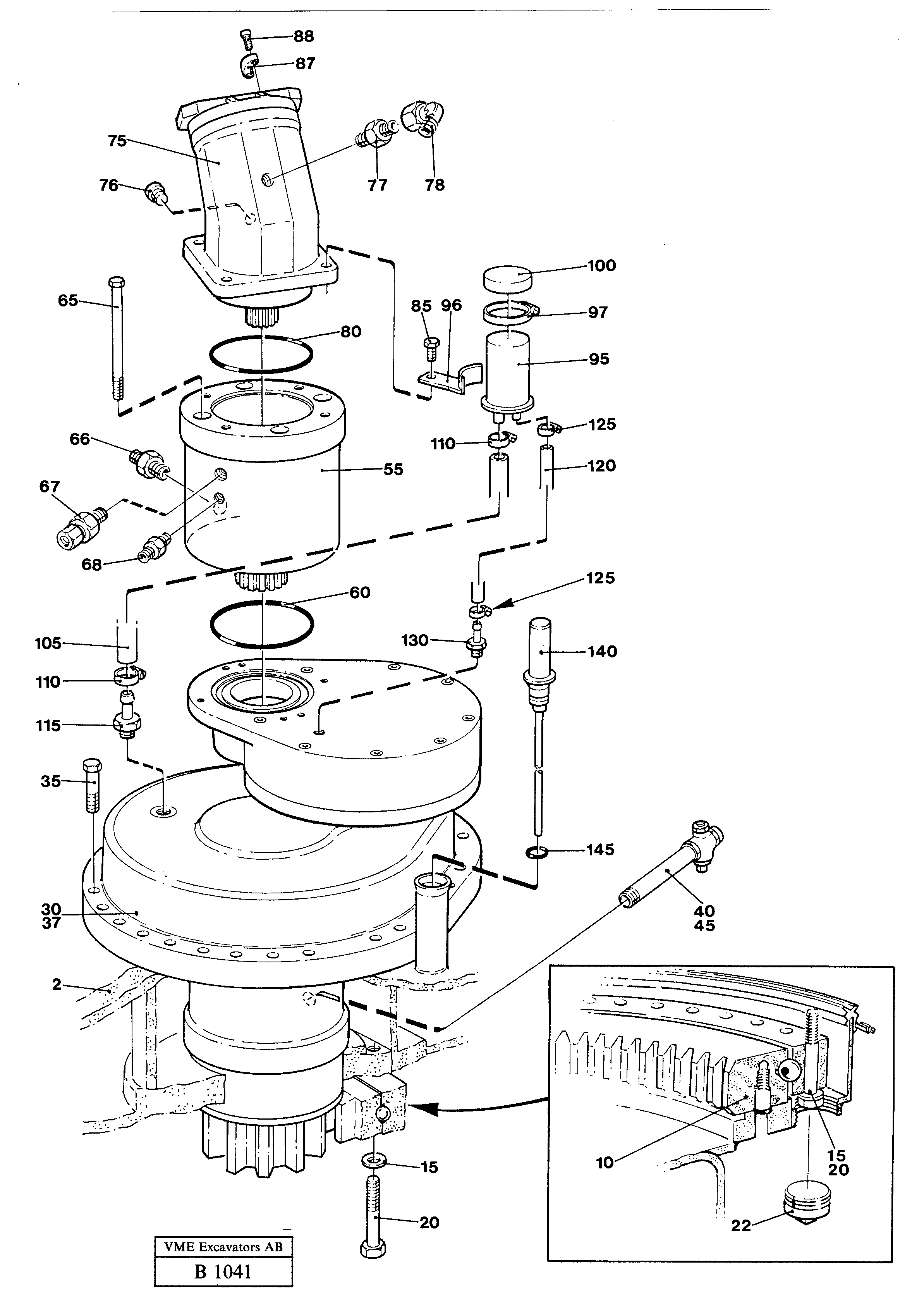 Superstructure with slew transmission — volvo parts diagram