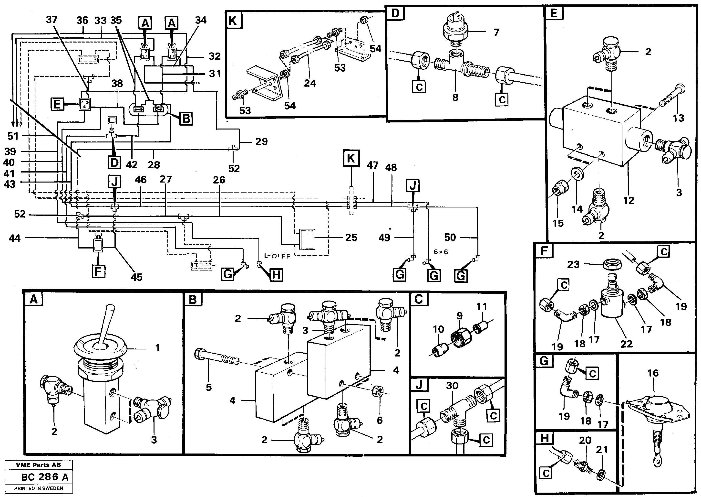 Comp. air controls, diff.contr.shuttle valve — volvo parts diagram