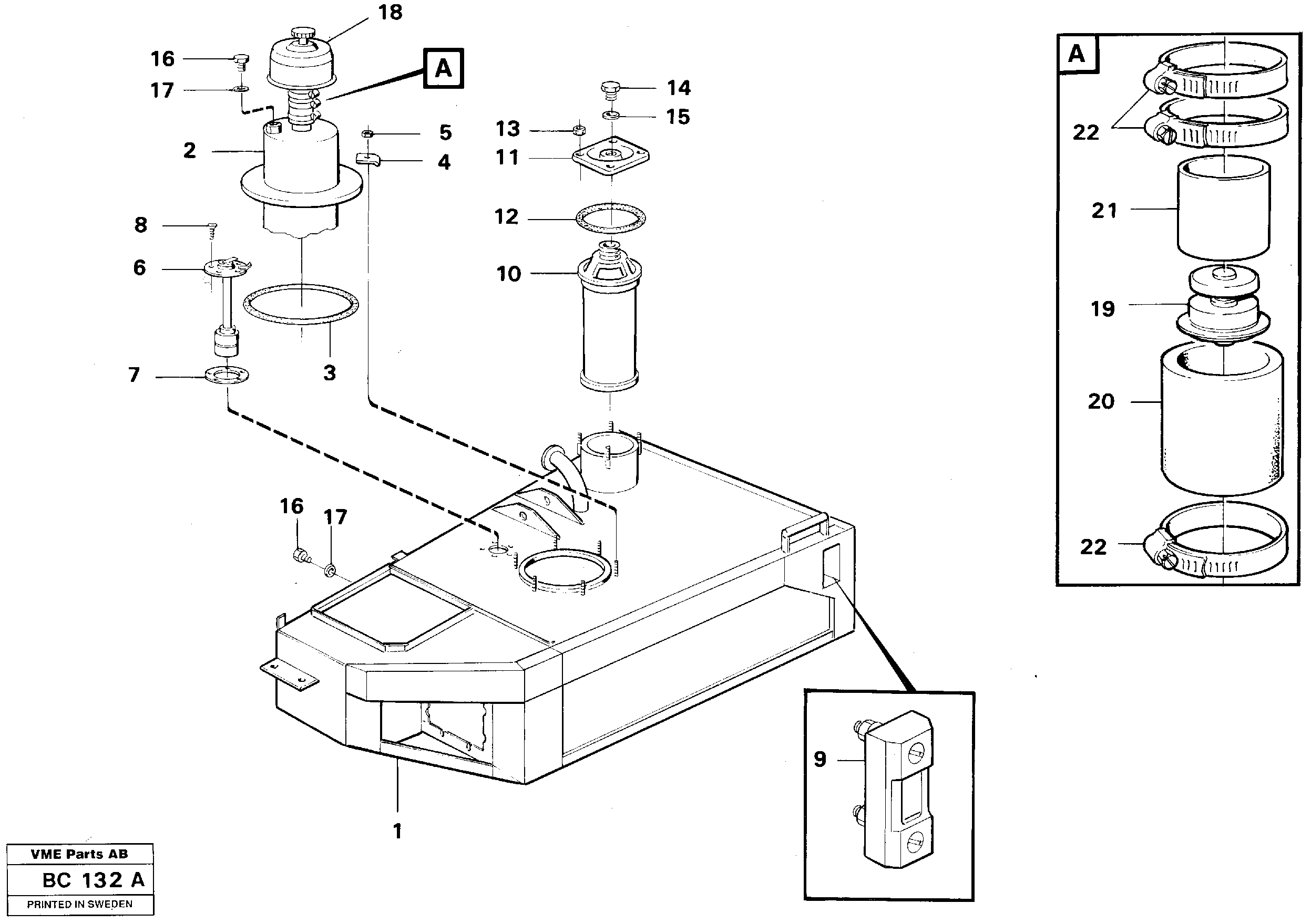Hydraulic tank — volvo parts diagram
