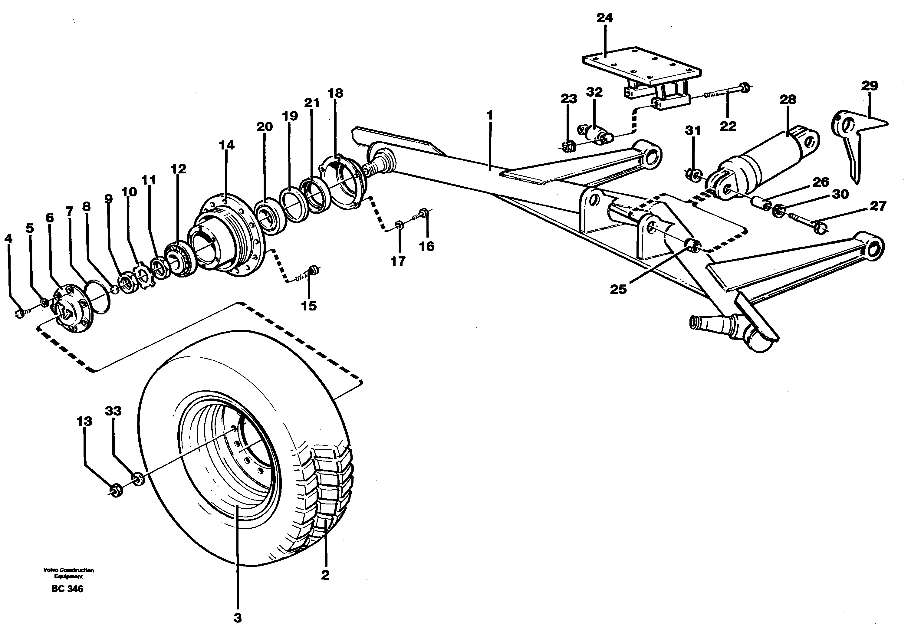 Turn-around wheels  A25C 4x4 SER NO 7977 -, ( Japanese version ) — volvo parts diagram