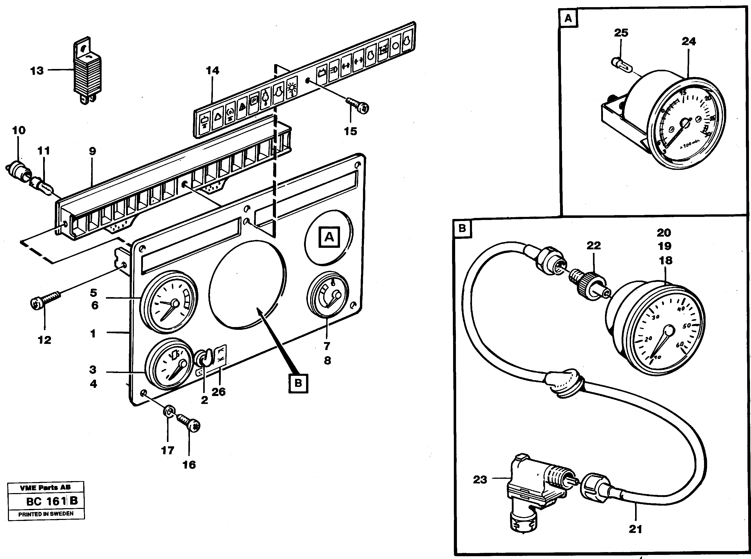 Instrument panel, middle — volvo parts diagram