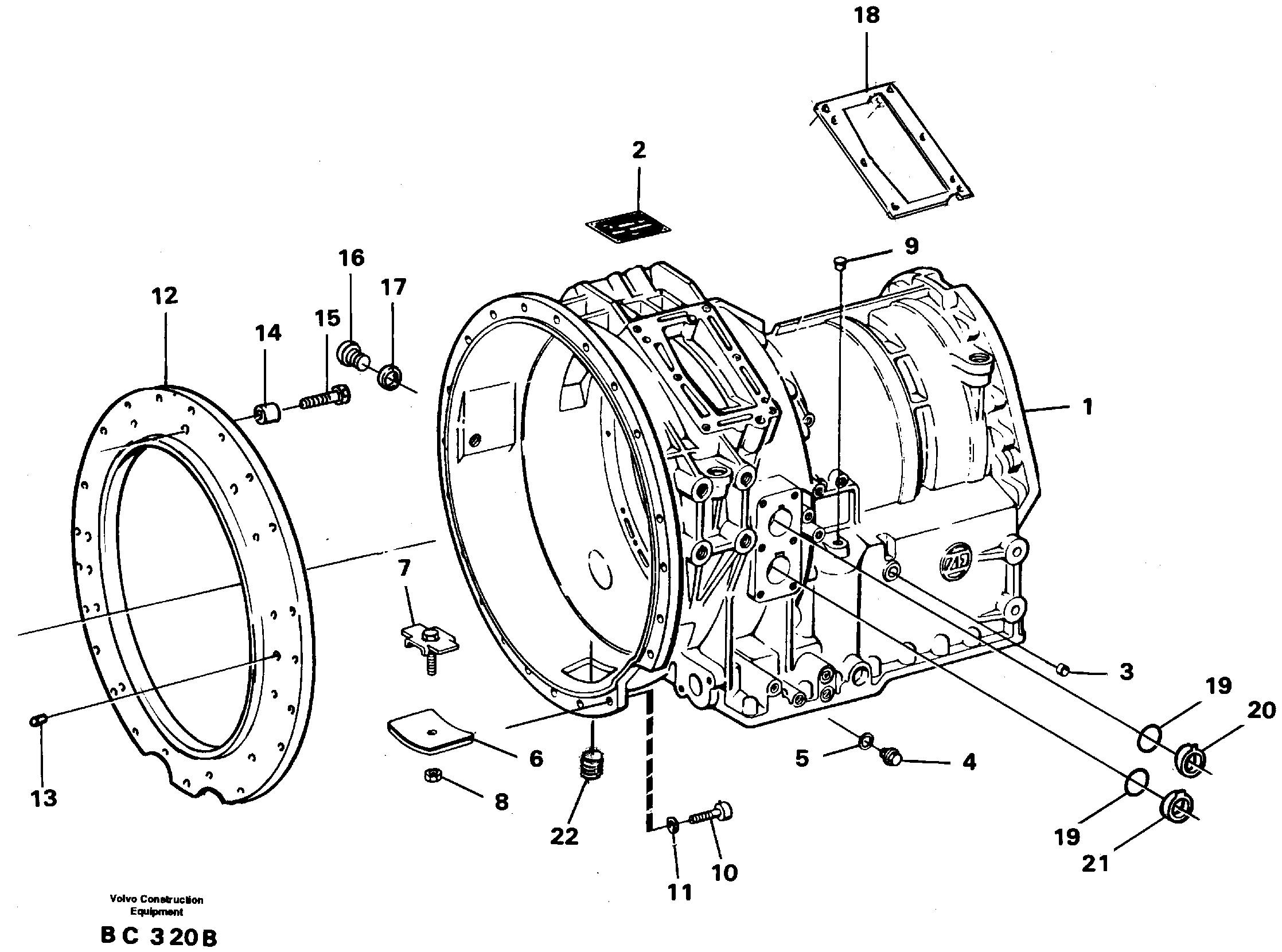 Gearbox housing — volvo parts diagram