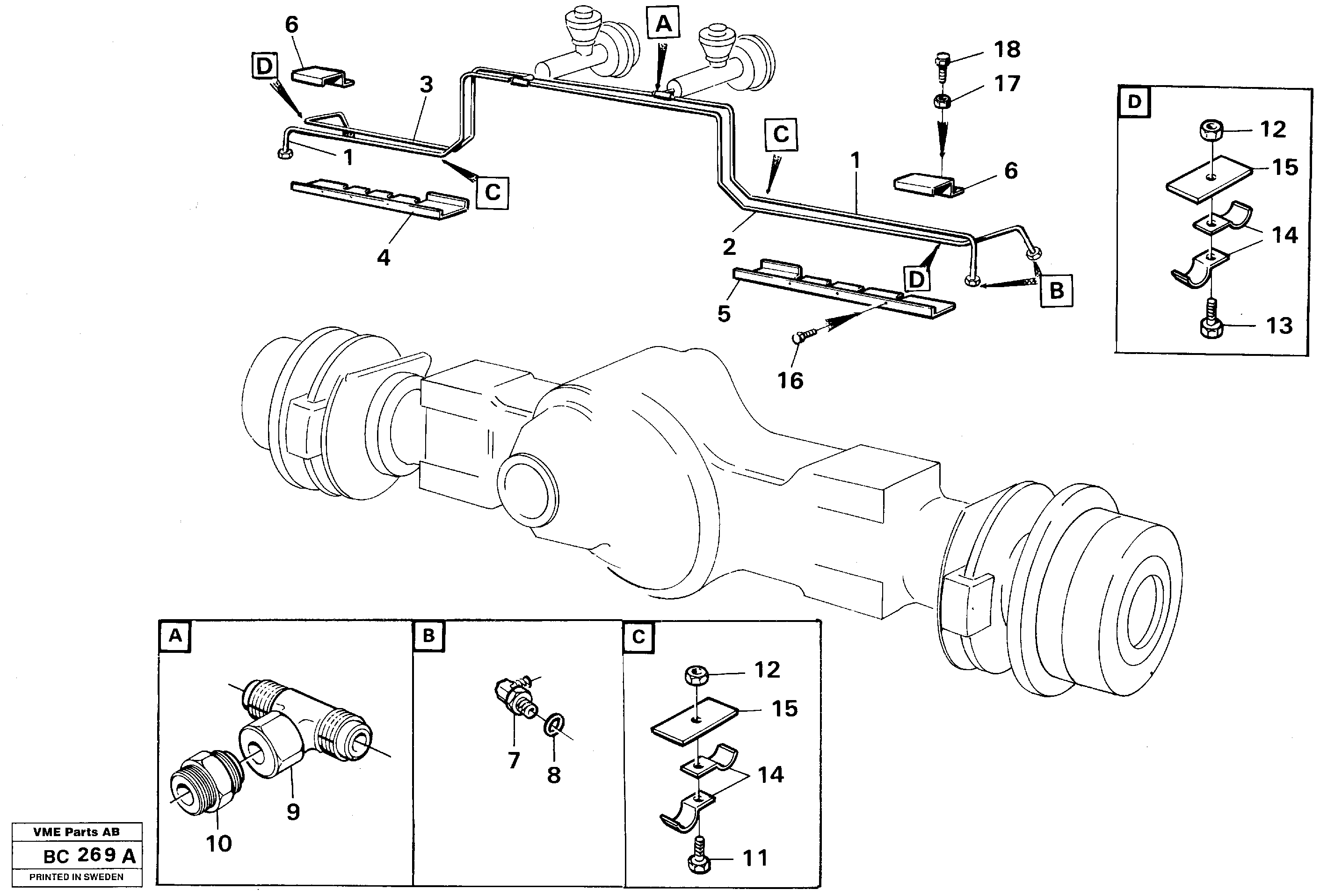 Hydraulic brake system trailer 4 X 4 — volvo parts diagram