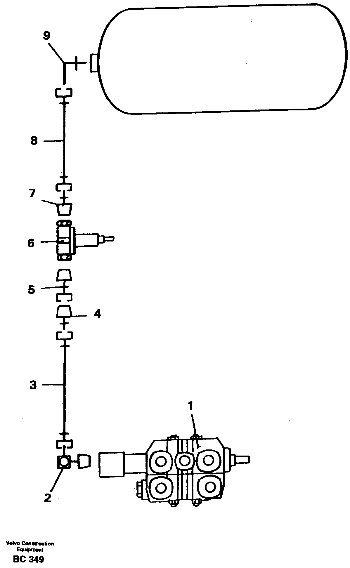 Pneumatic system  A25C 4x4 SER NO 7977 -, ( Japanese version ) — volvo parts diagram