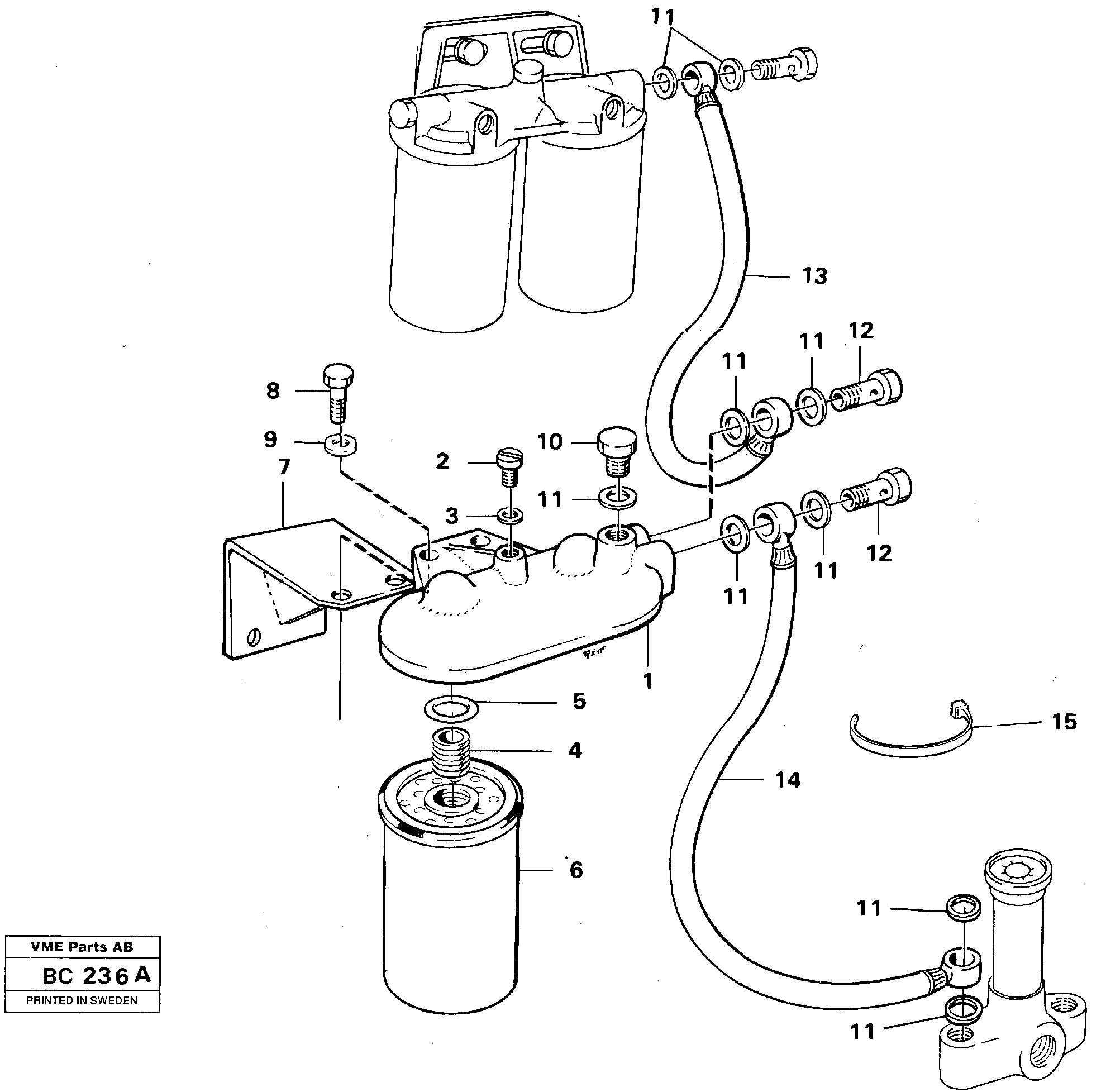 Extra fuel filter  90520 — volvo parts diagram