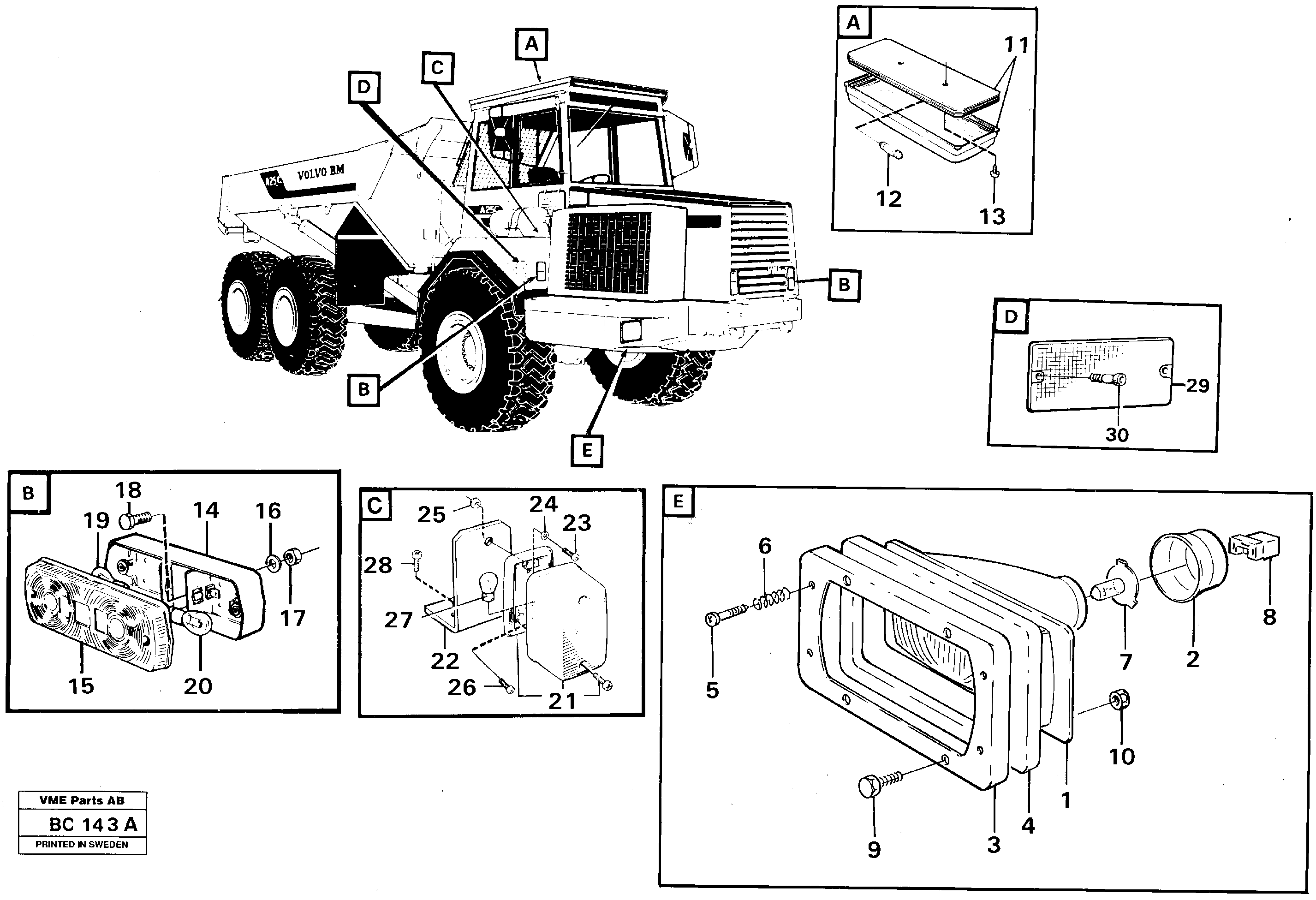 Front lighting — volvo parts diagram