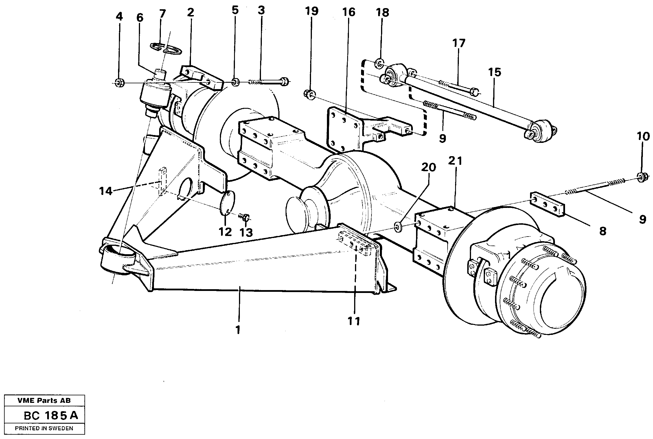 Bogie mounting block rear — volvo parts diagram
