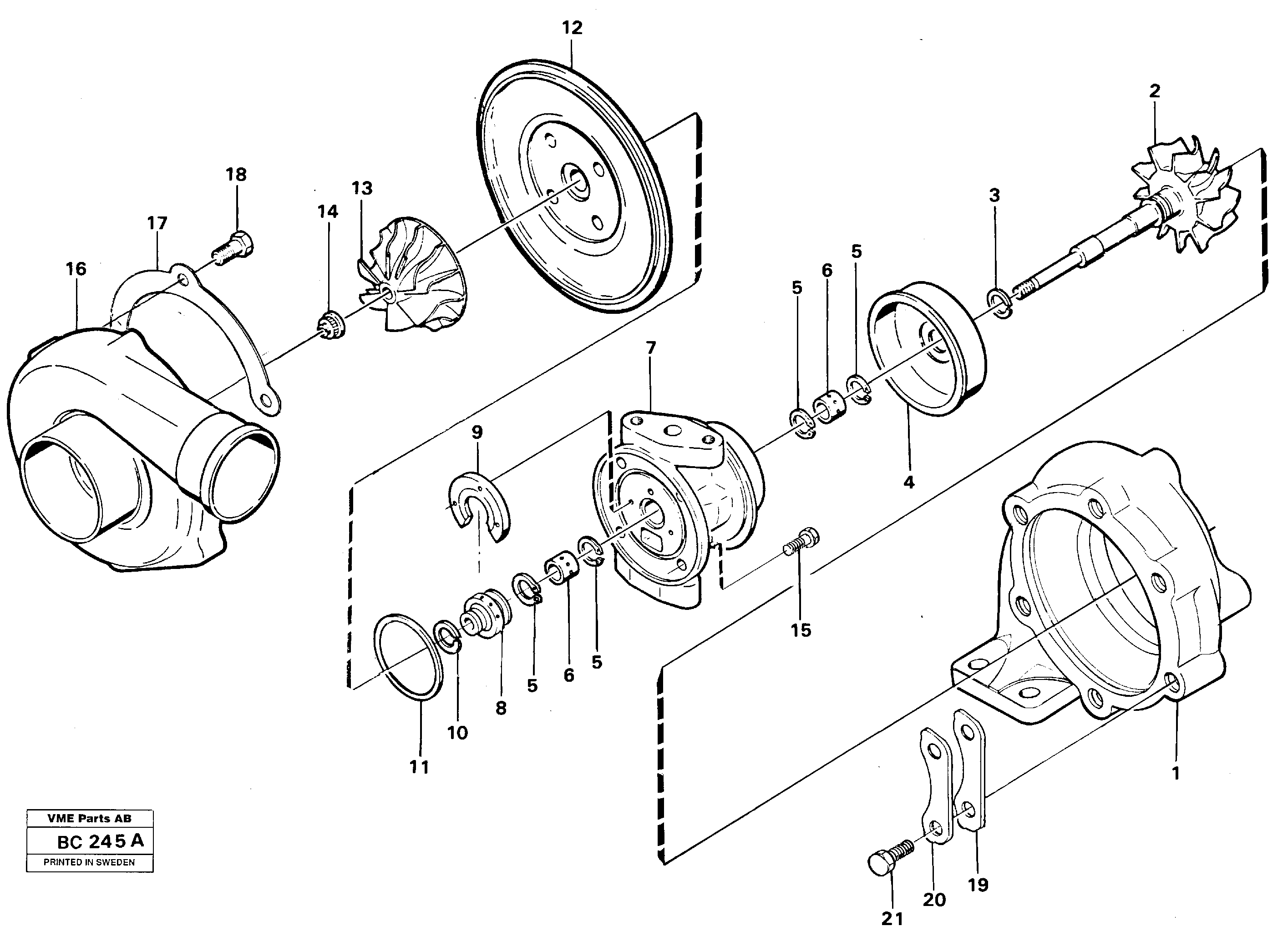 Turbo charger — volvo parts diagram