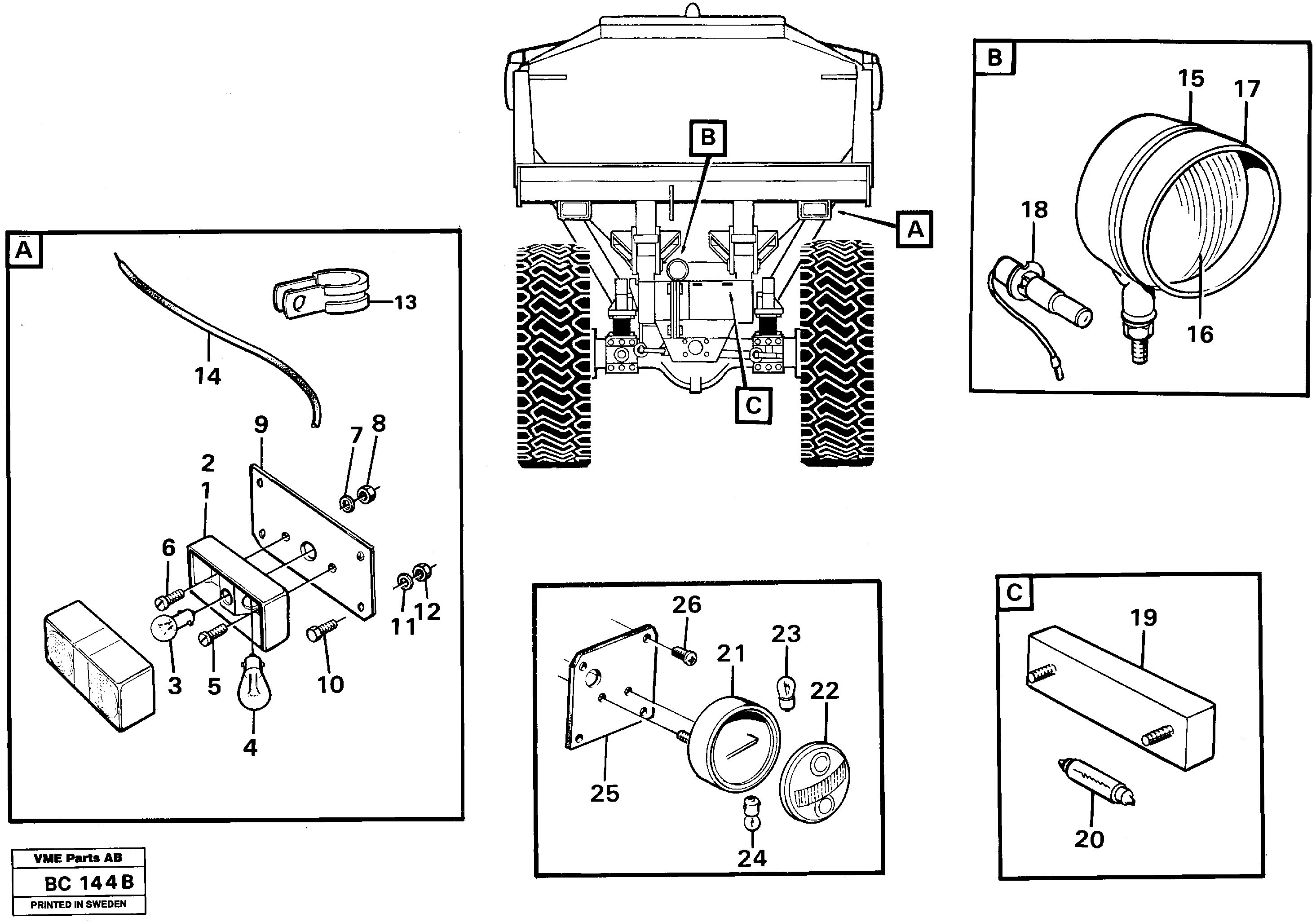 Rear lighting — volvo parts diagram