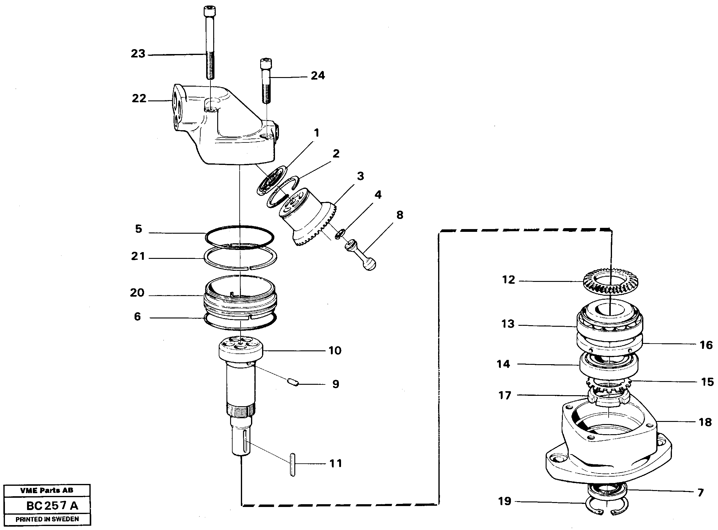 Hydraulic motor, fan — volvo parts diagram