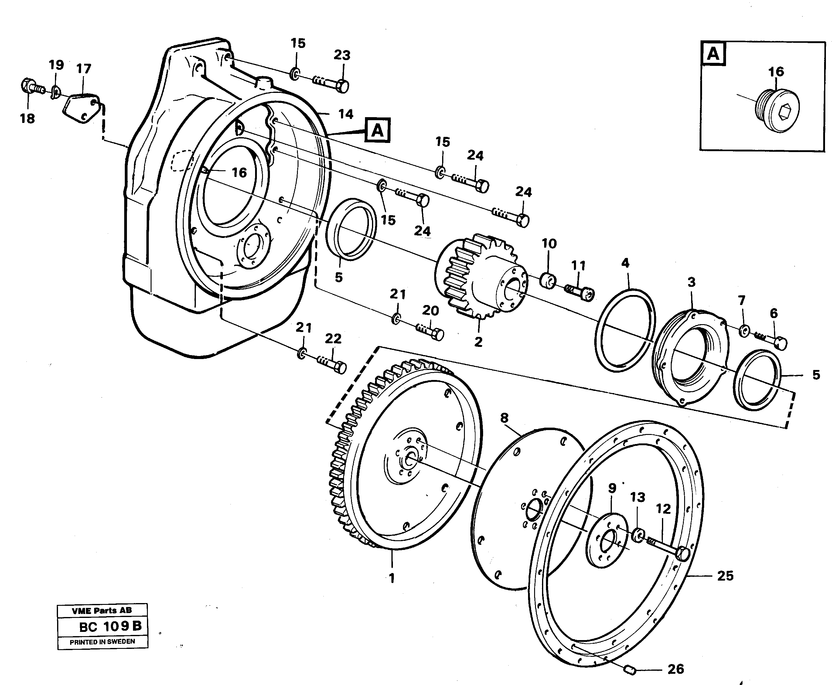 Pump drive with fitting parts — volvo parts diagram