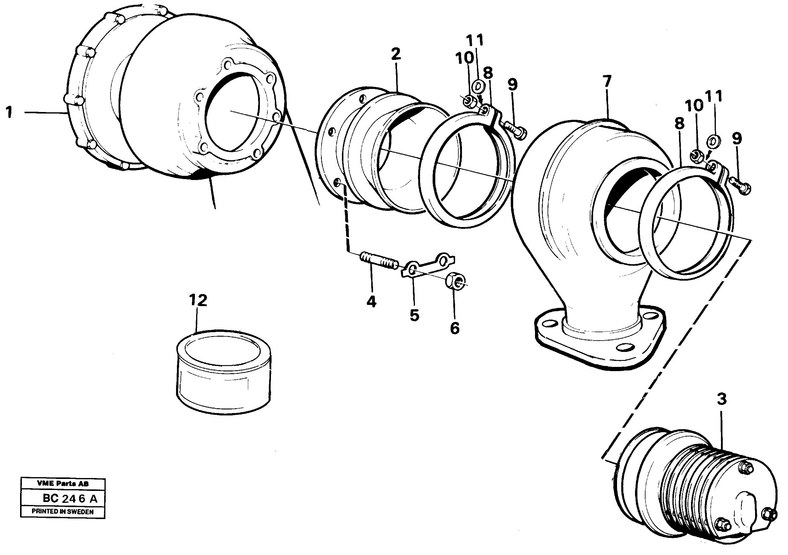 Exhaust pressure regulator with Fitting Parts — volvo parts diagram