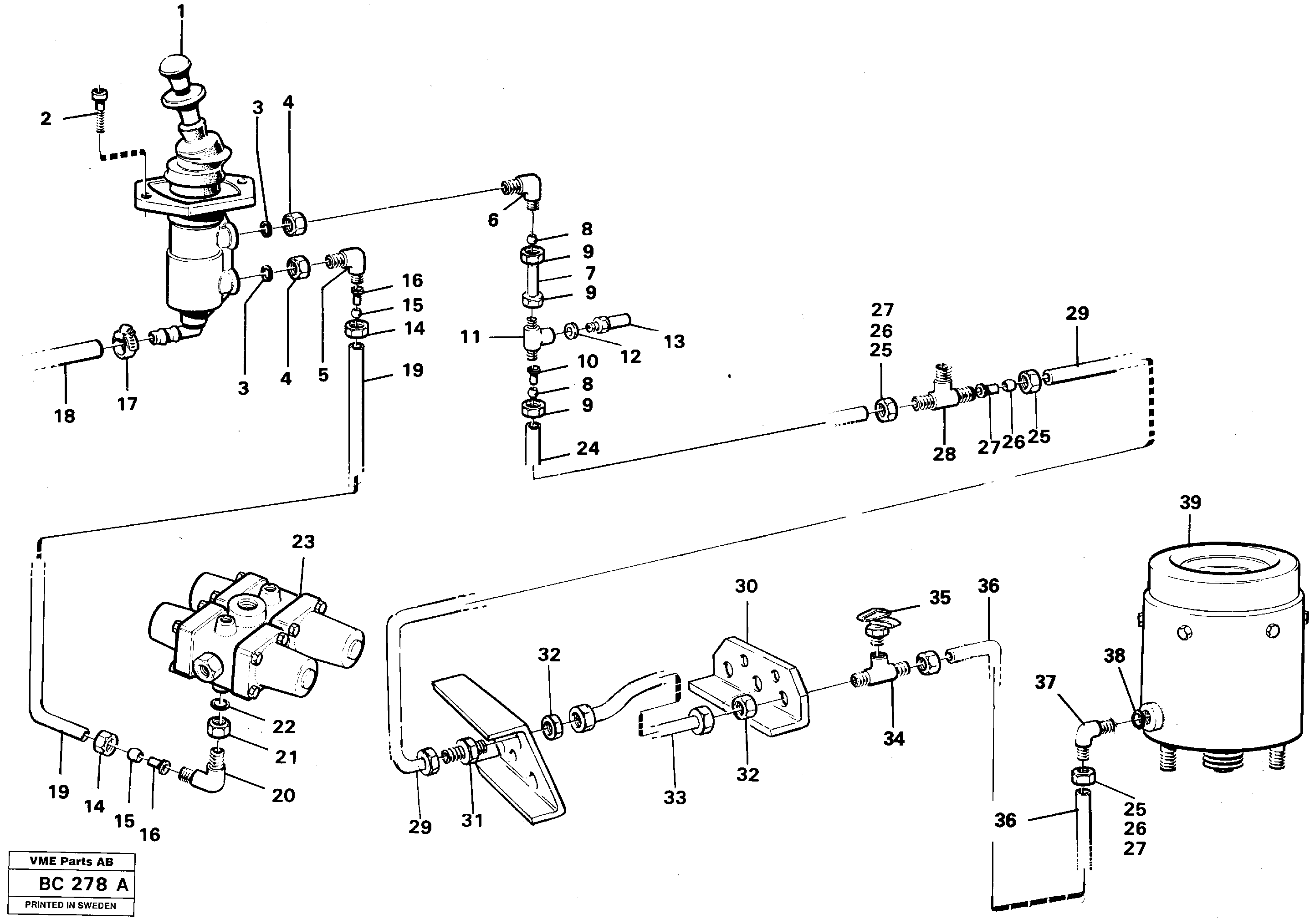 Parking brake — volvo parts diagram