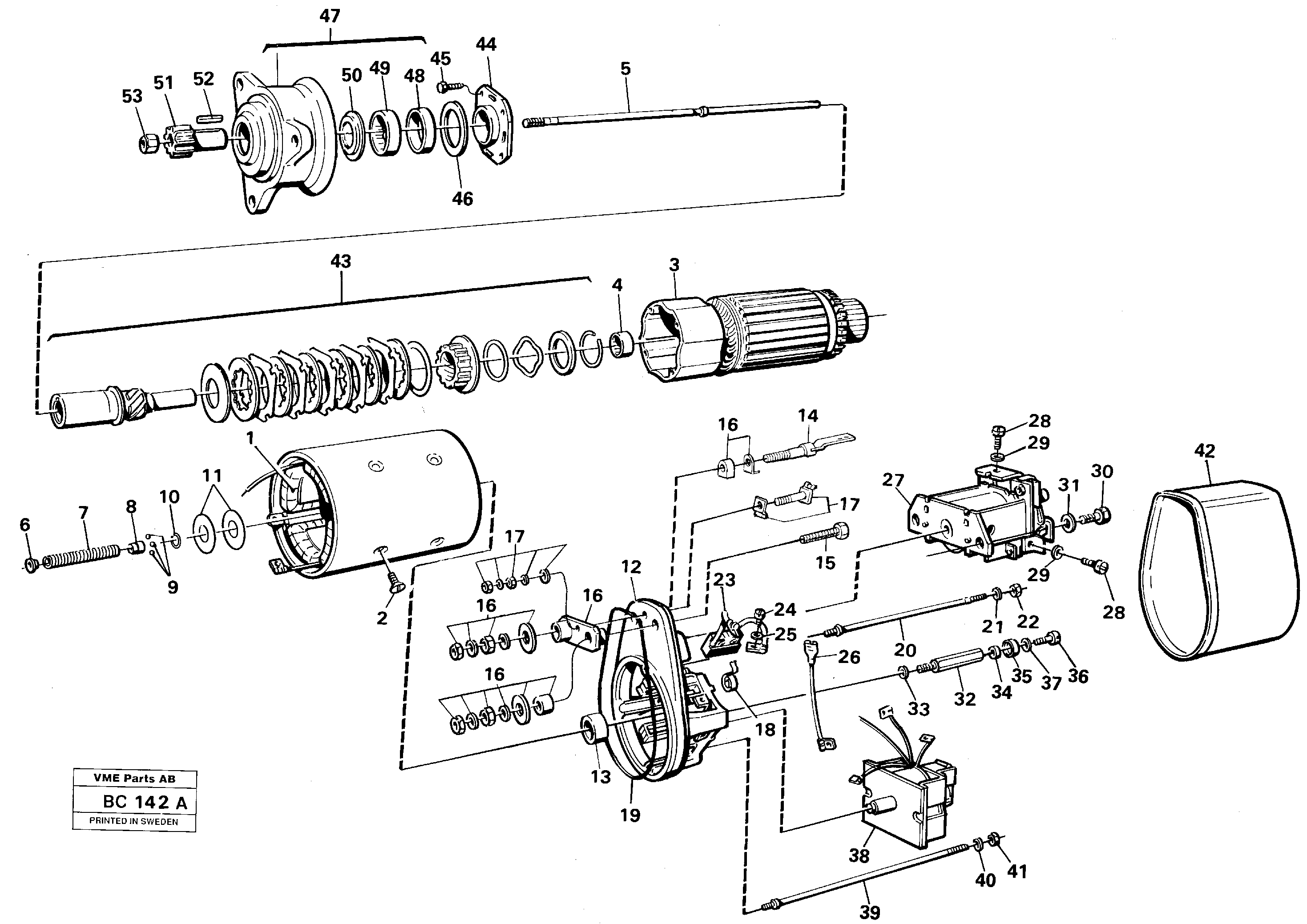 Starter motor — volvo parts diagram