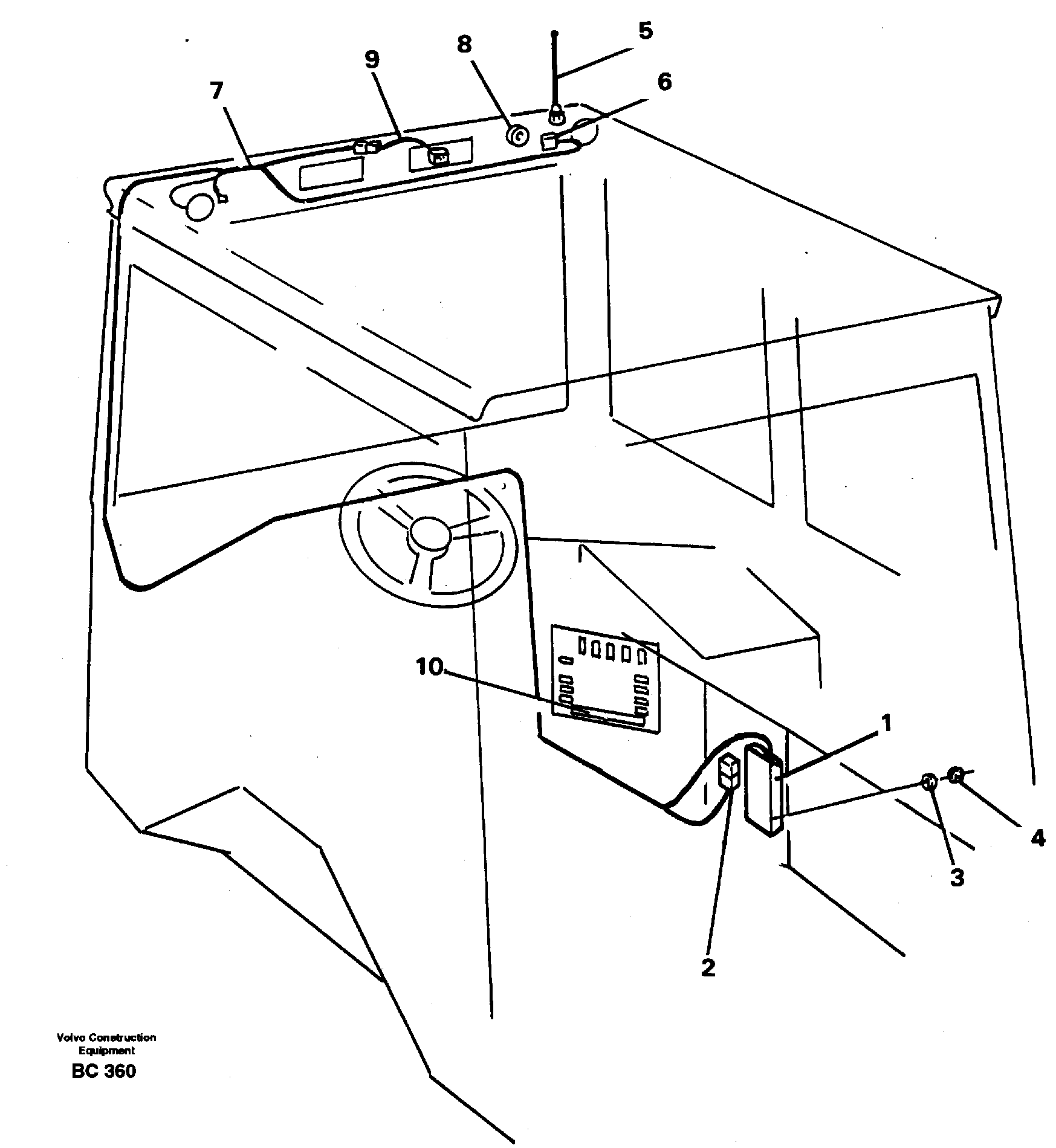 Voltage converter and cable harness for radio.  93059, SER NO 9062 - — volvo parts diagram