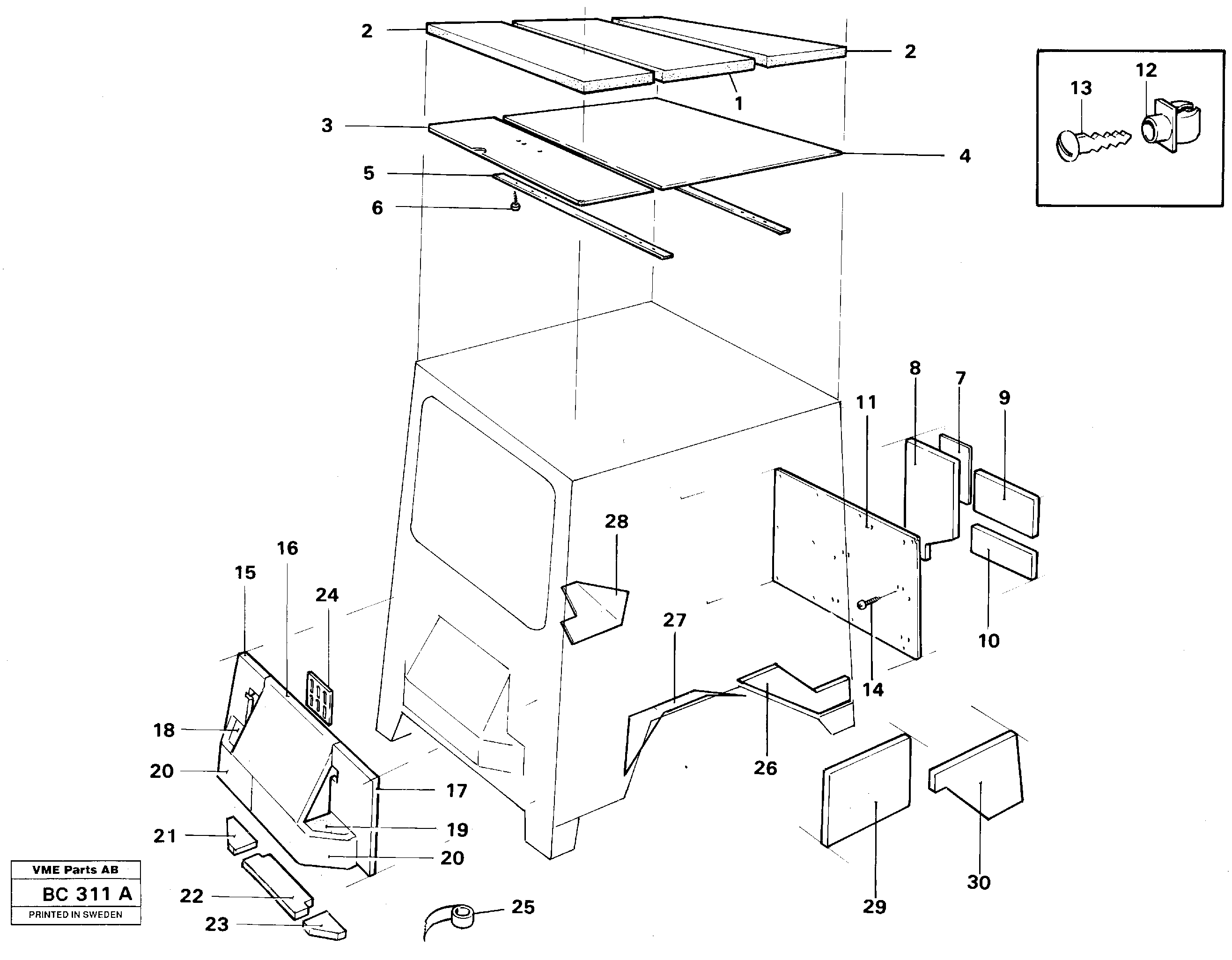Insulation, drivers cab  CAB - 4000 — volvo parts diagram
