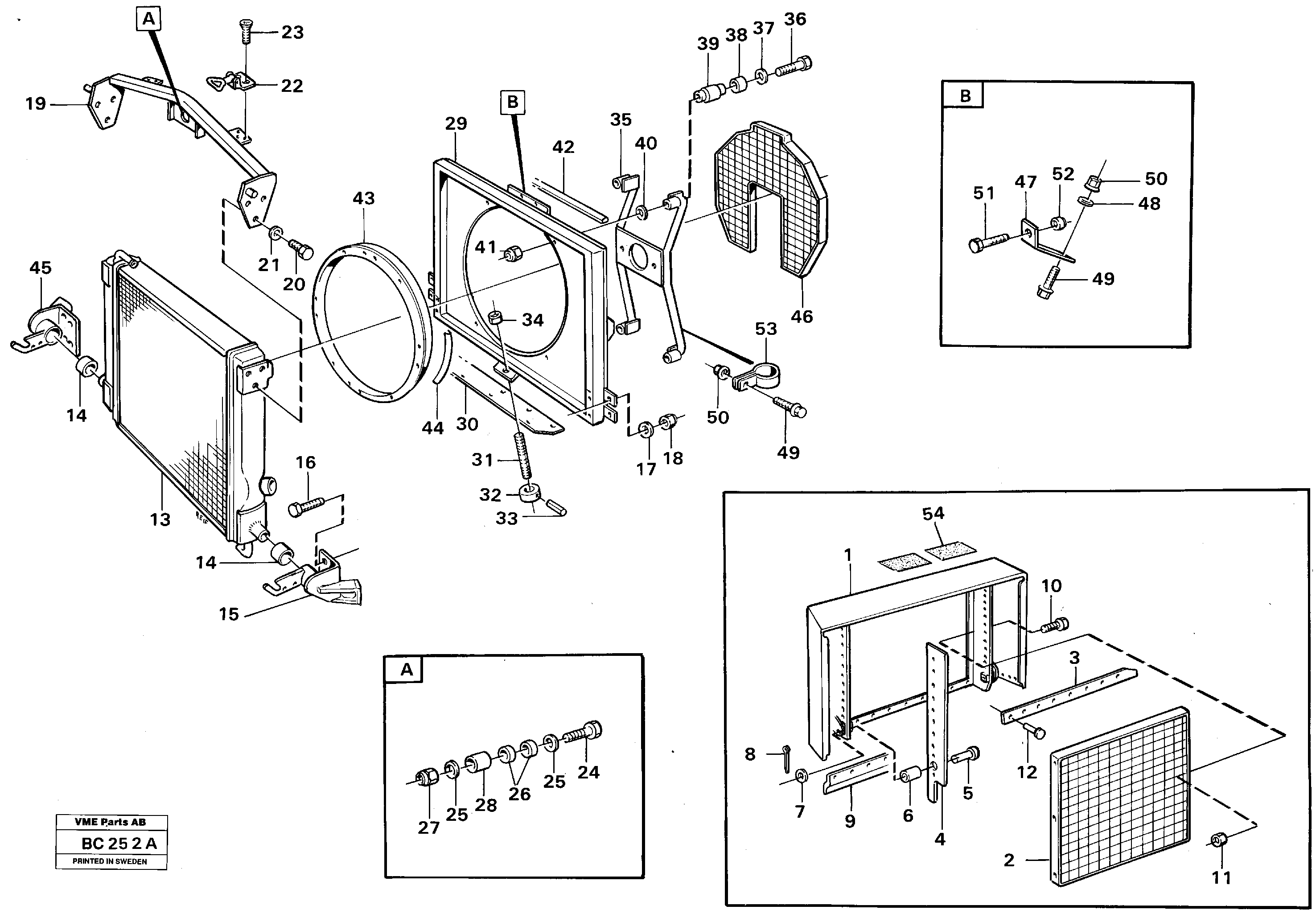 Radiator, fitting — volvo parts diagram