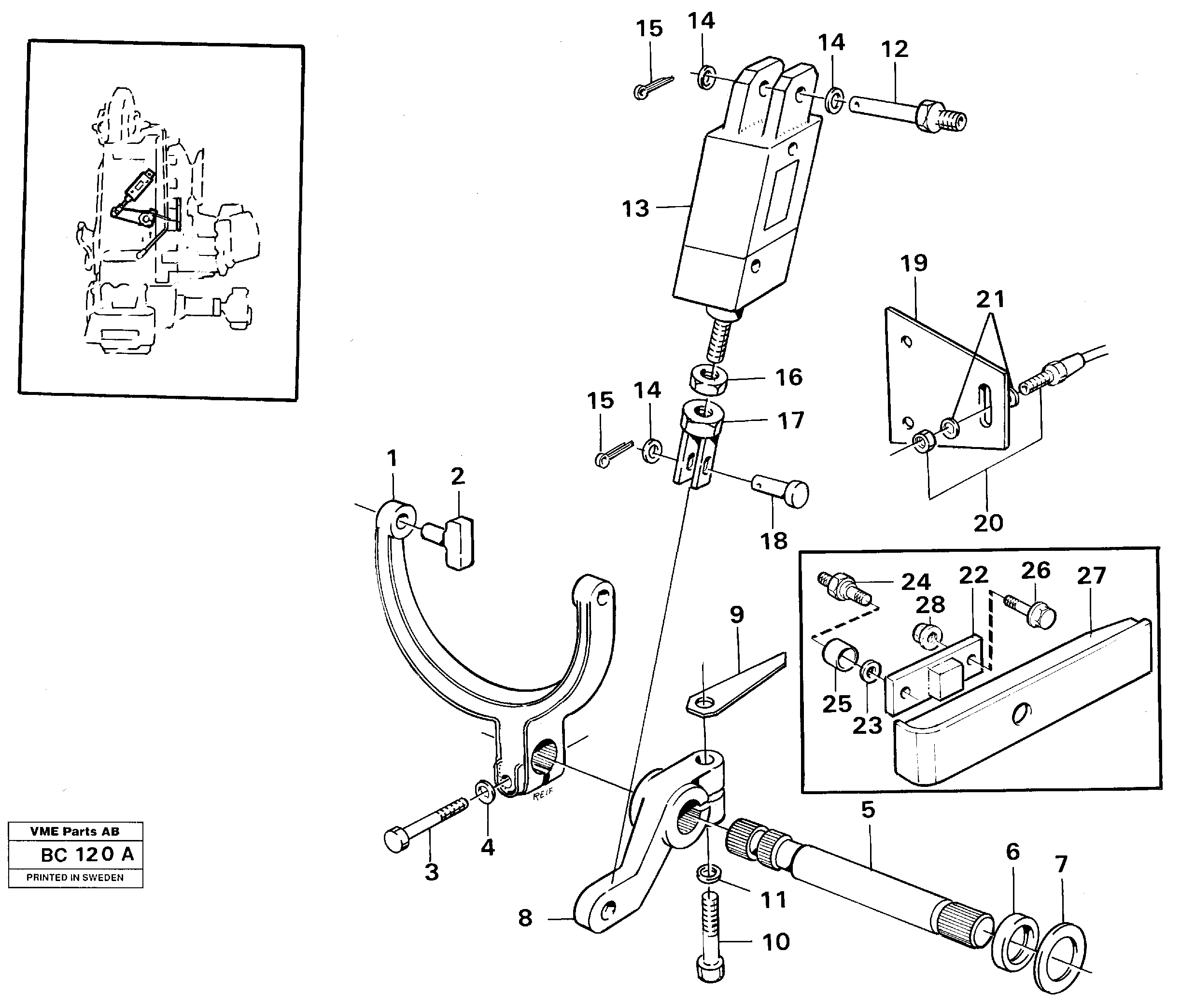 Control for high and low gear — volvo parts diagram