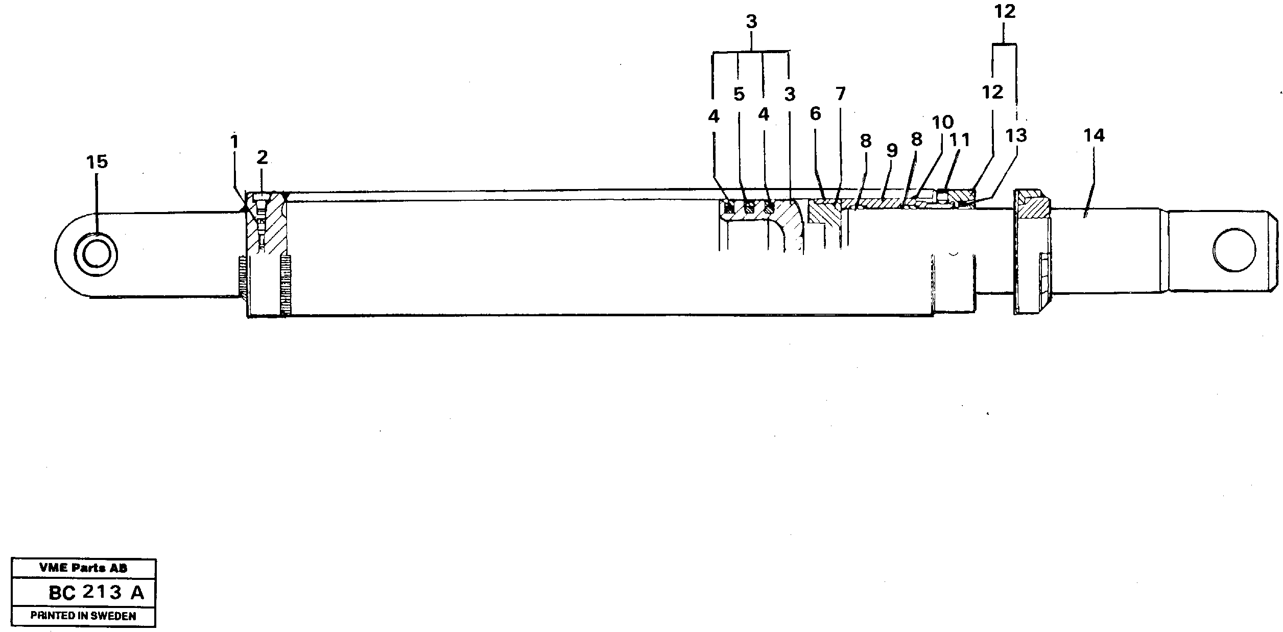 Gas spring  92622, STD BRAZIL. — volvo parts diagram