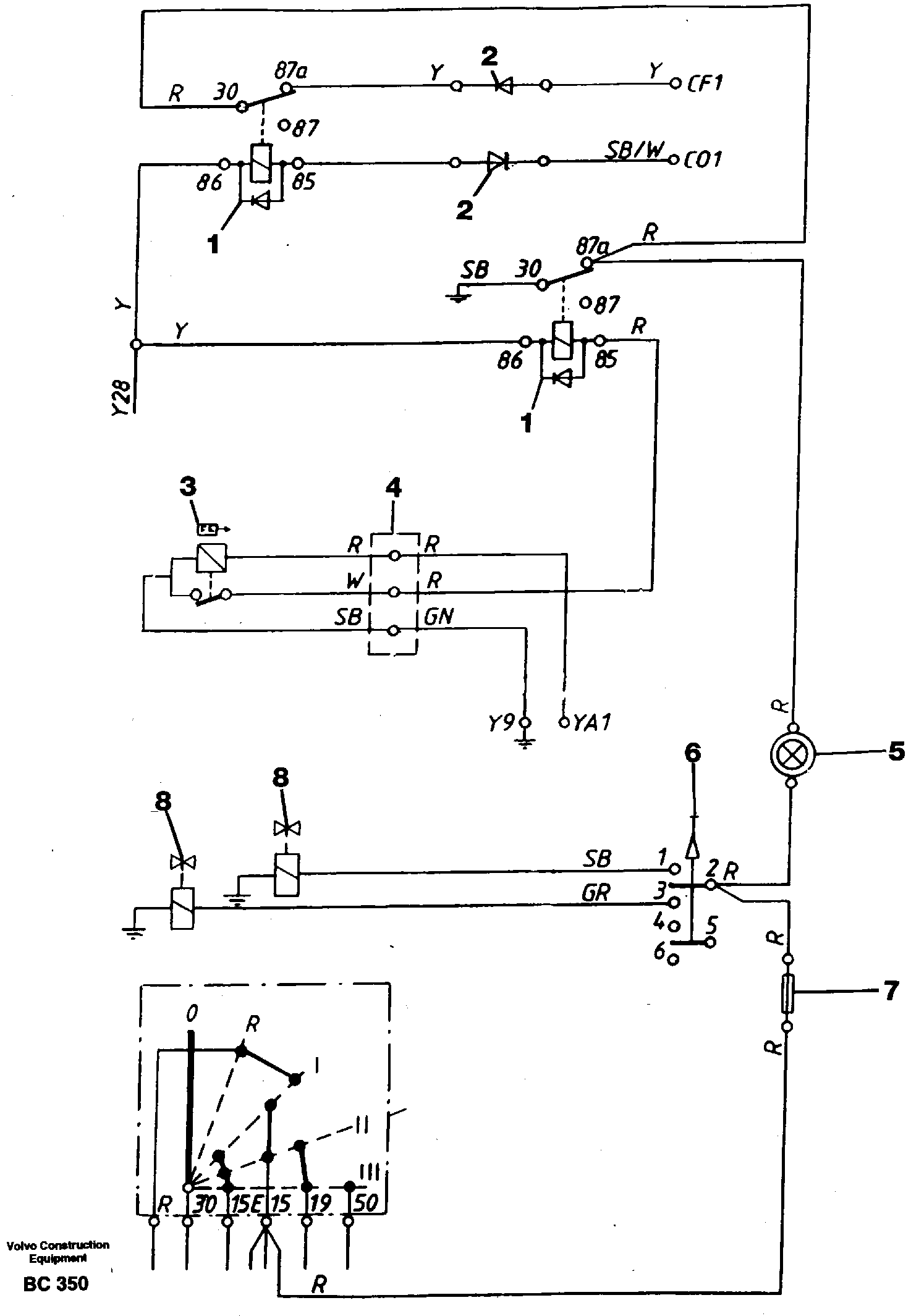Electrical system  A25c 4x4 SER NO 7977 -, ( Japanese version ) — volvo parts diagram