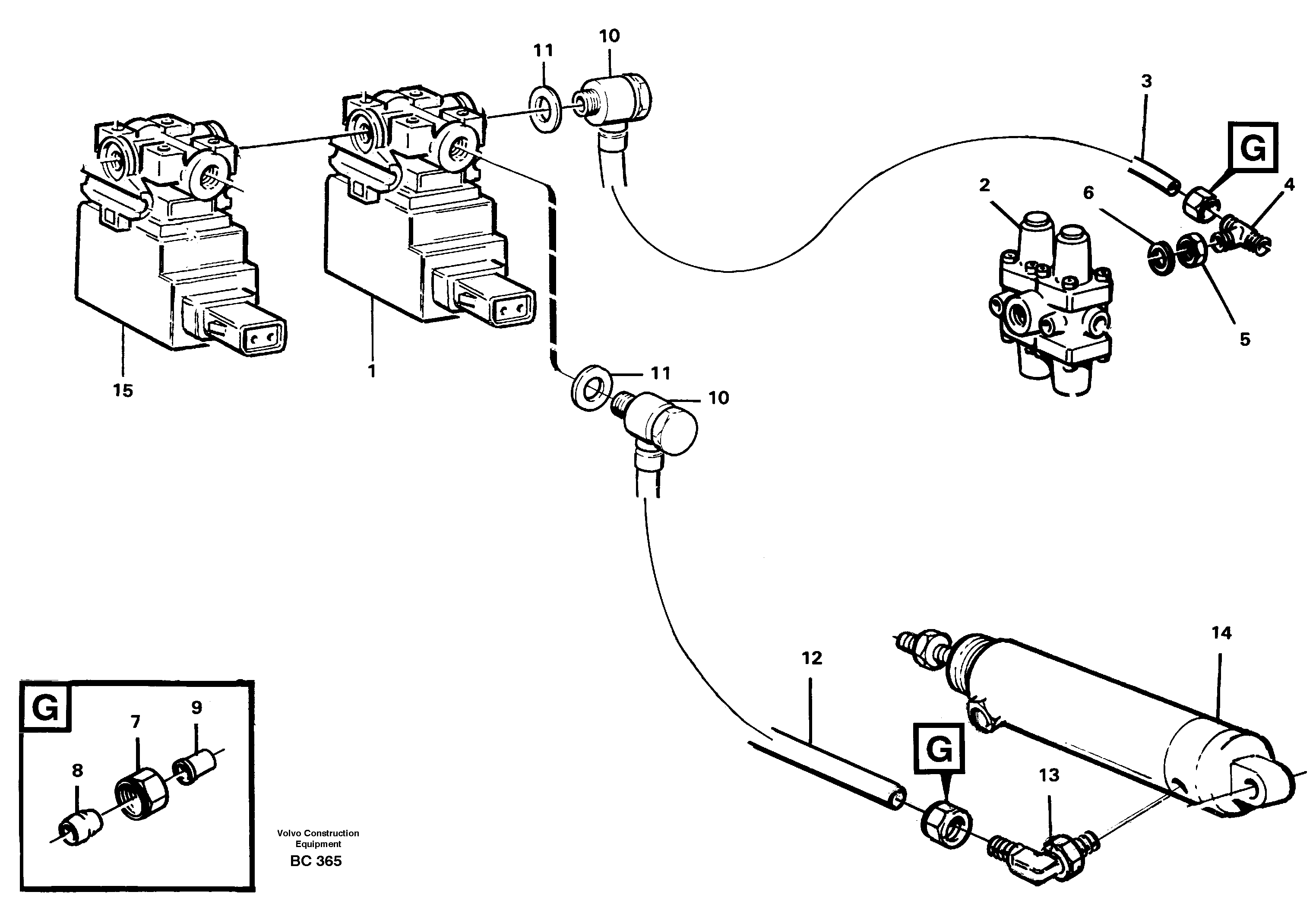 Compr. air system, throttle control  CAB 3591 - — volvo parts diagram