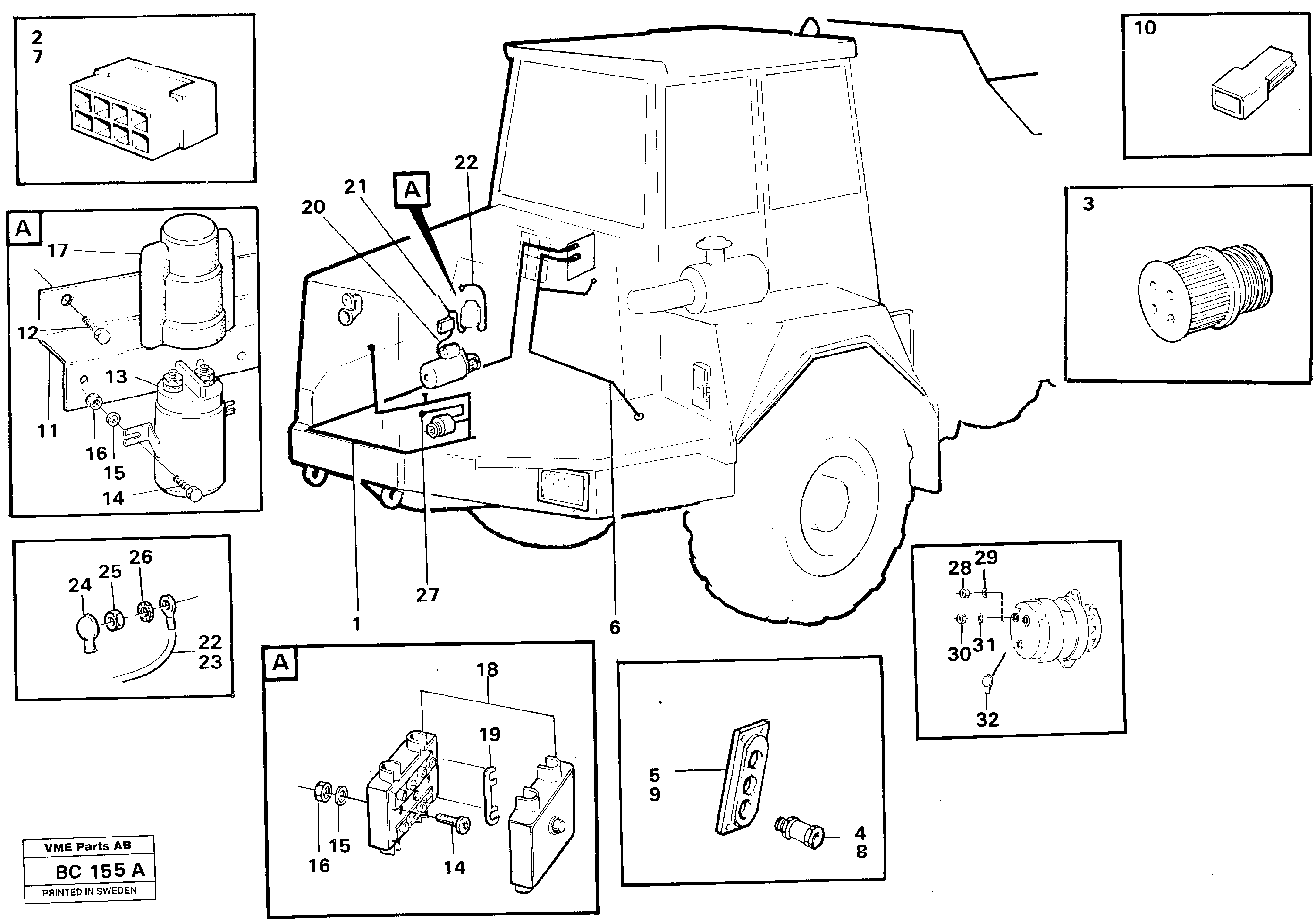 Cable harnesses, front — volvo parts diagram