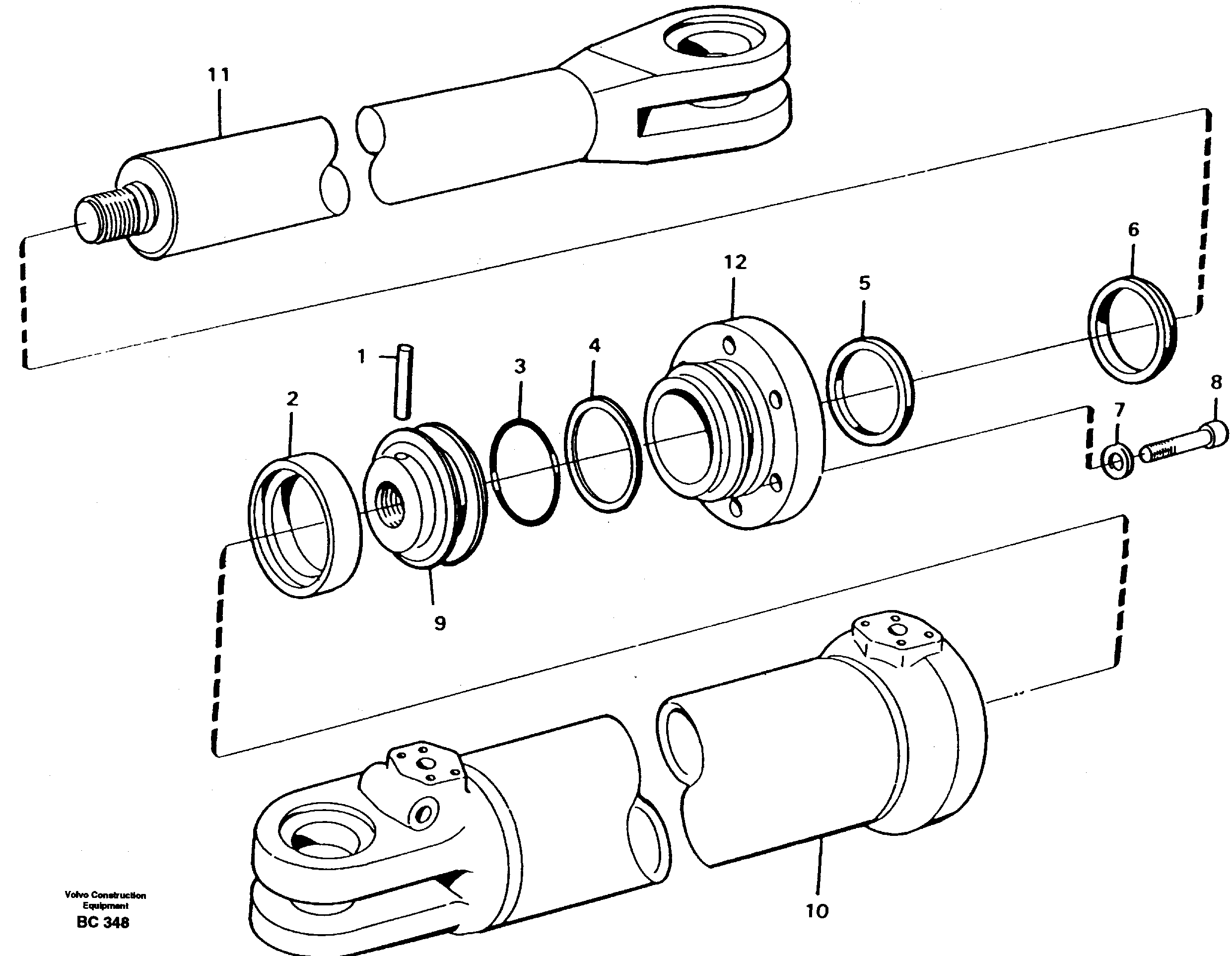 Hydraulic cylinder  A25C 4x4 SER NO 7977 -, ( Japanese version ) — volvo parts diagram