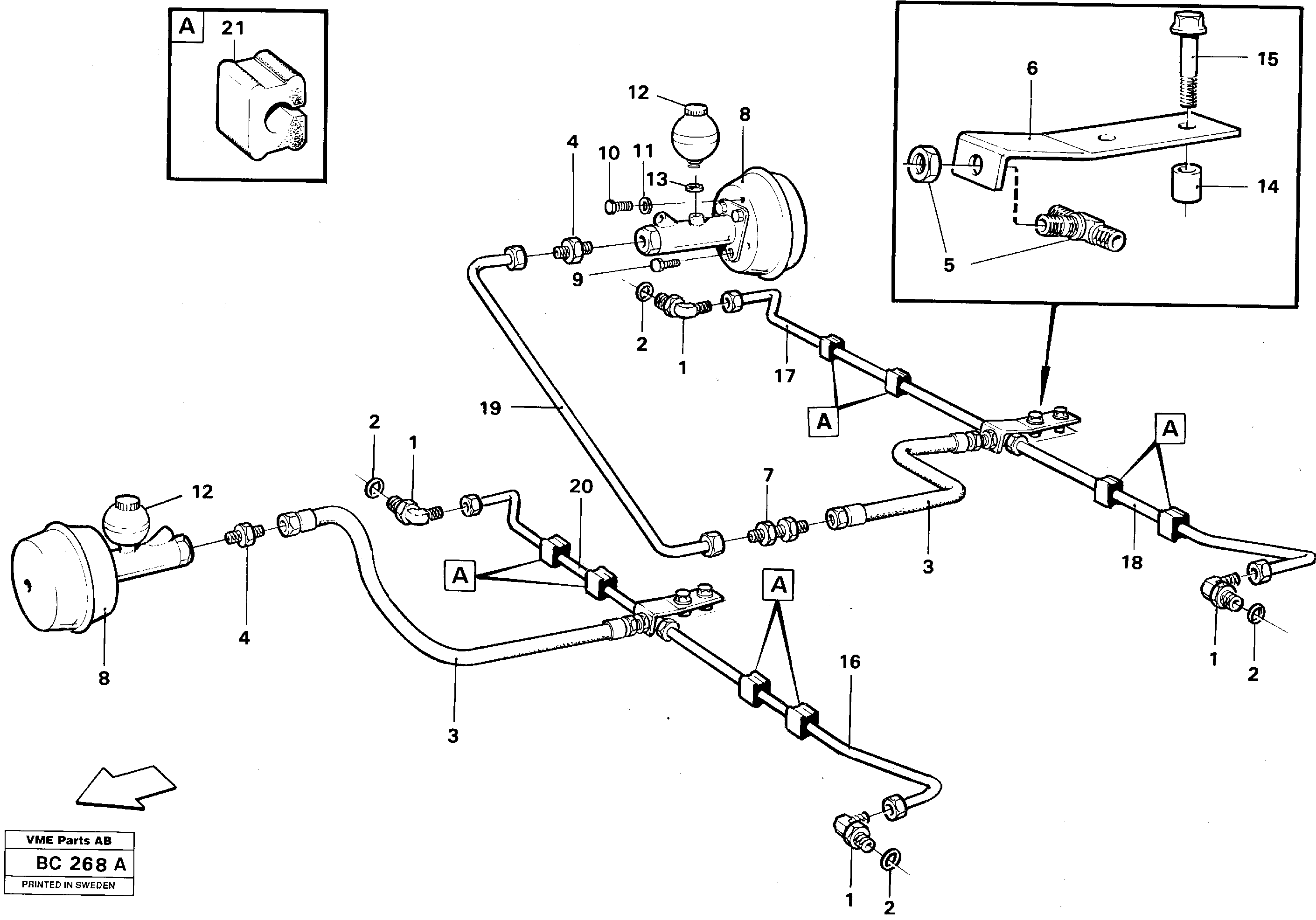 Hydraulic brake system trailer 6 X 6 — volvo parts diagram