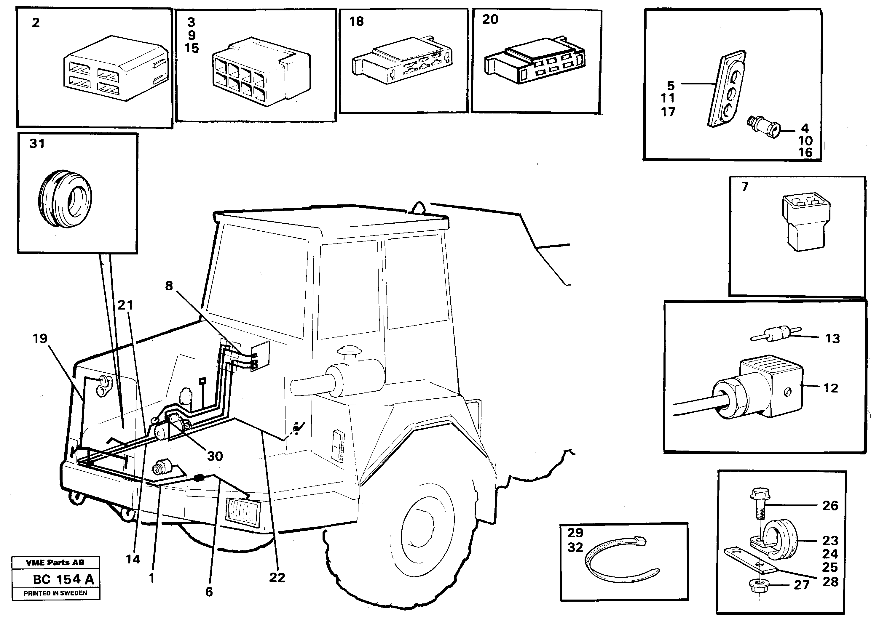 Cable harnesses, front — volvo parts diagram
