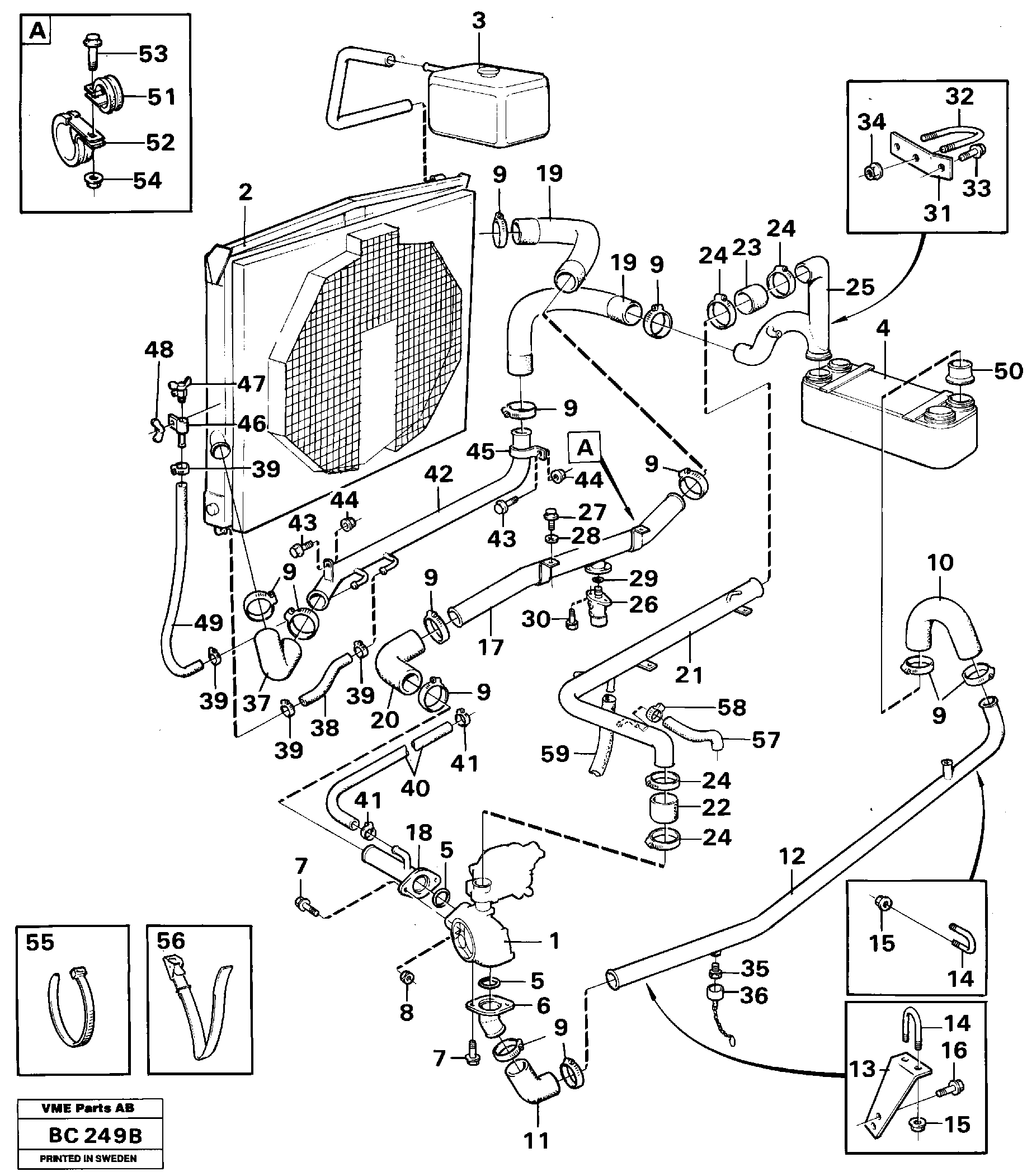 Cooling system — volvo parts diagram