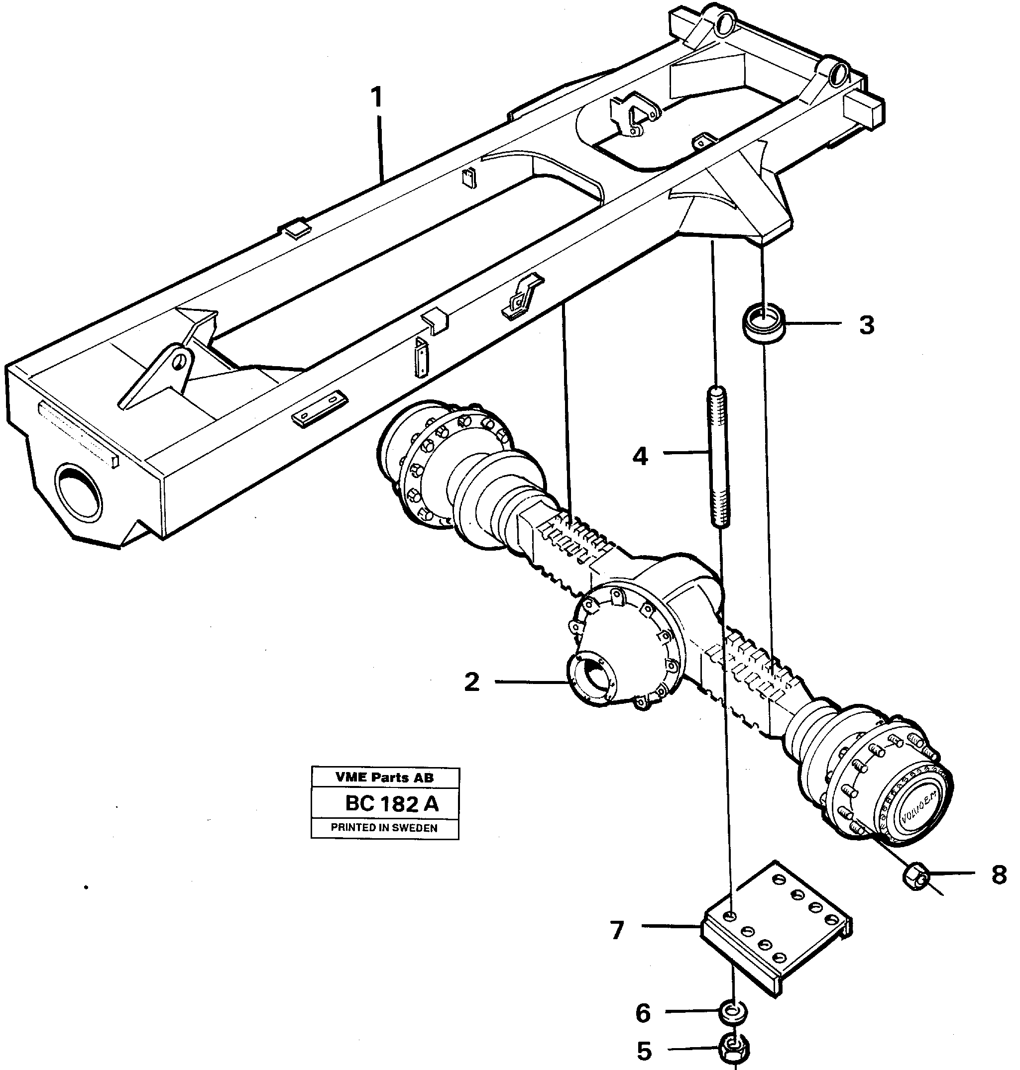 Rear axle suspension 4x4 — volvo parts diagram