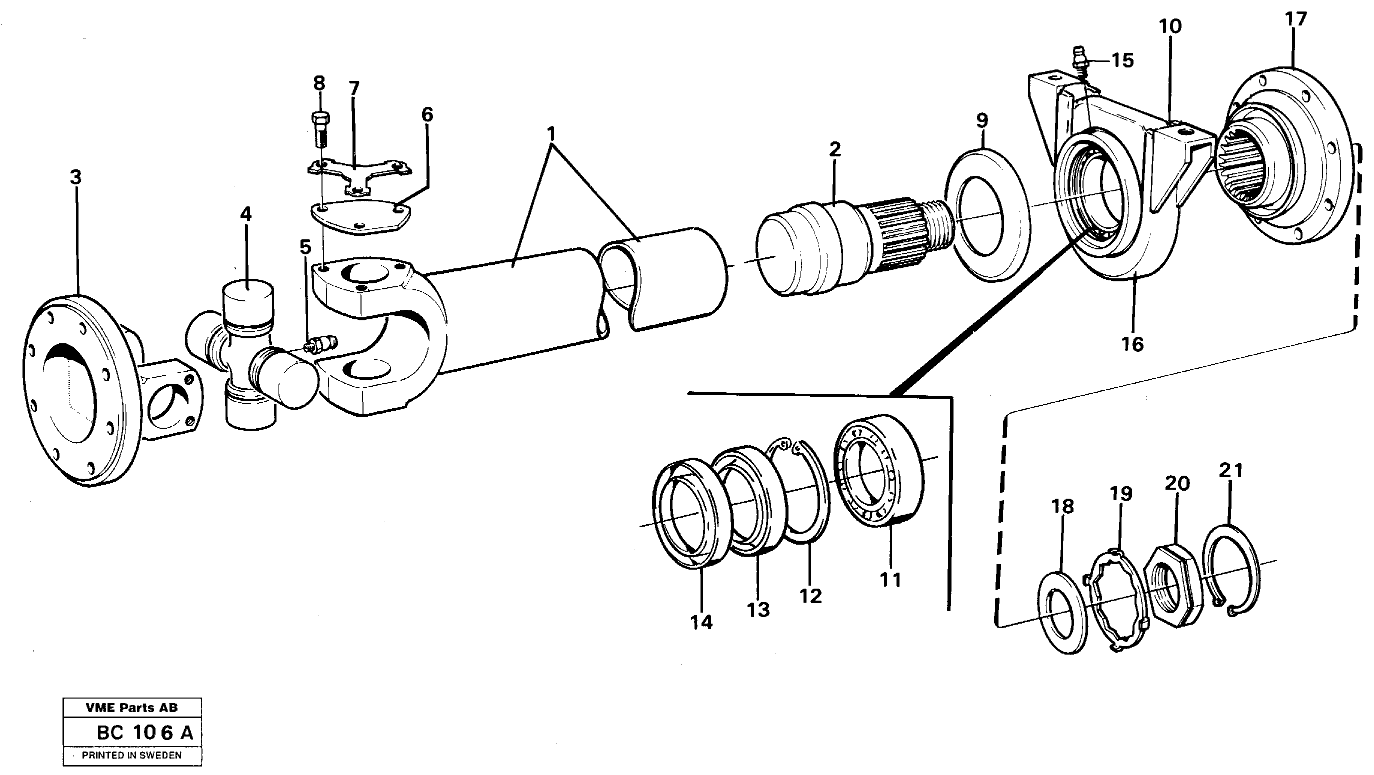 Propeller shaft — volvo parts diagram