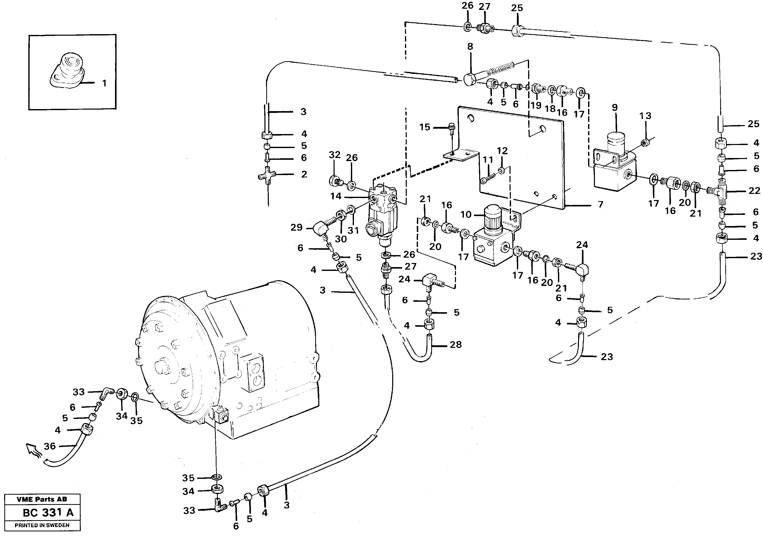 Air valve, retarder — volvo parts diagram
