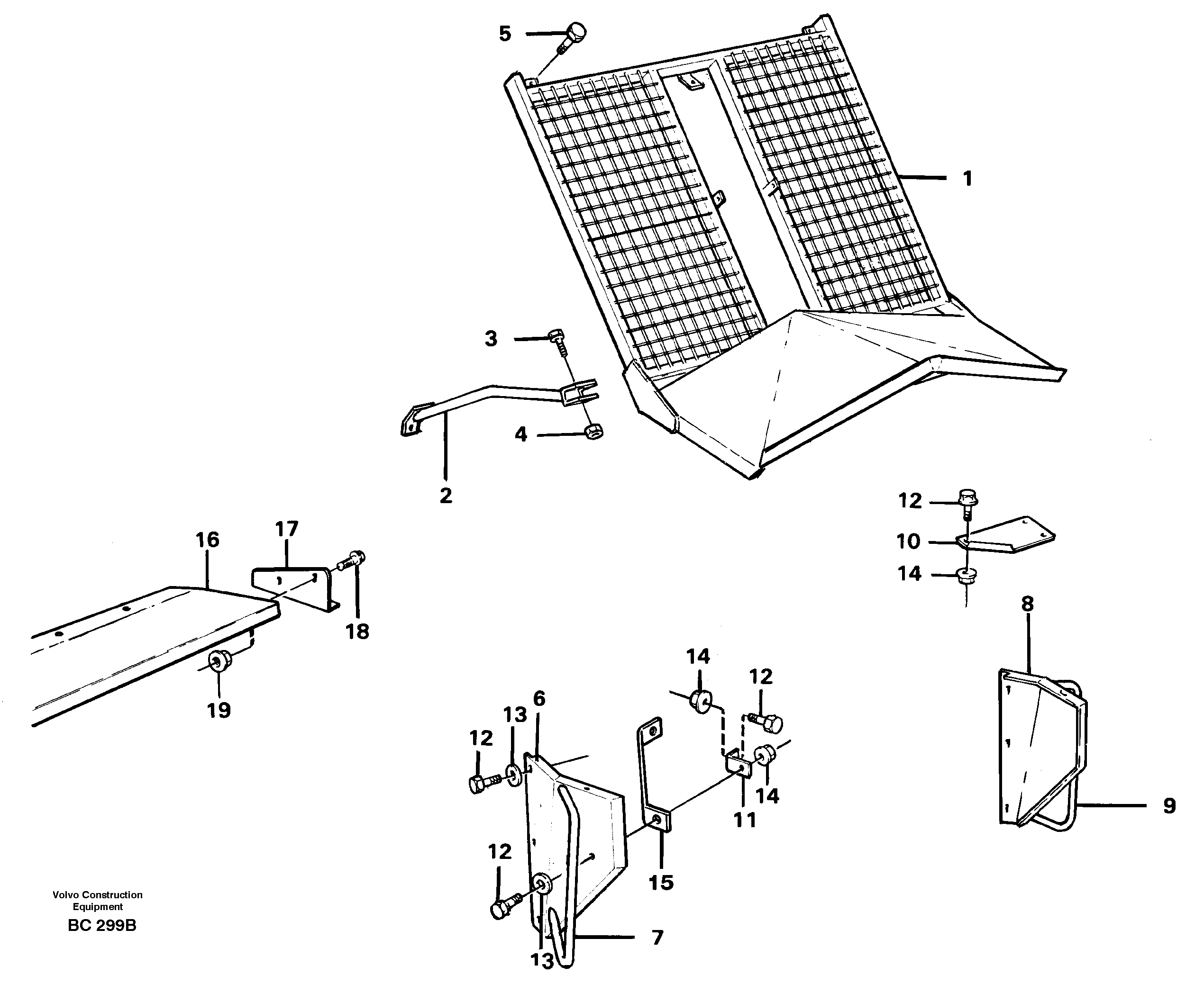 Protective grid — volvo parts diagram