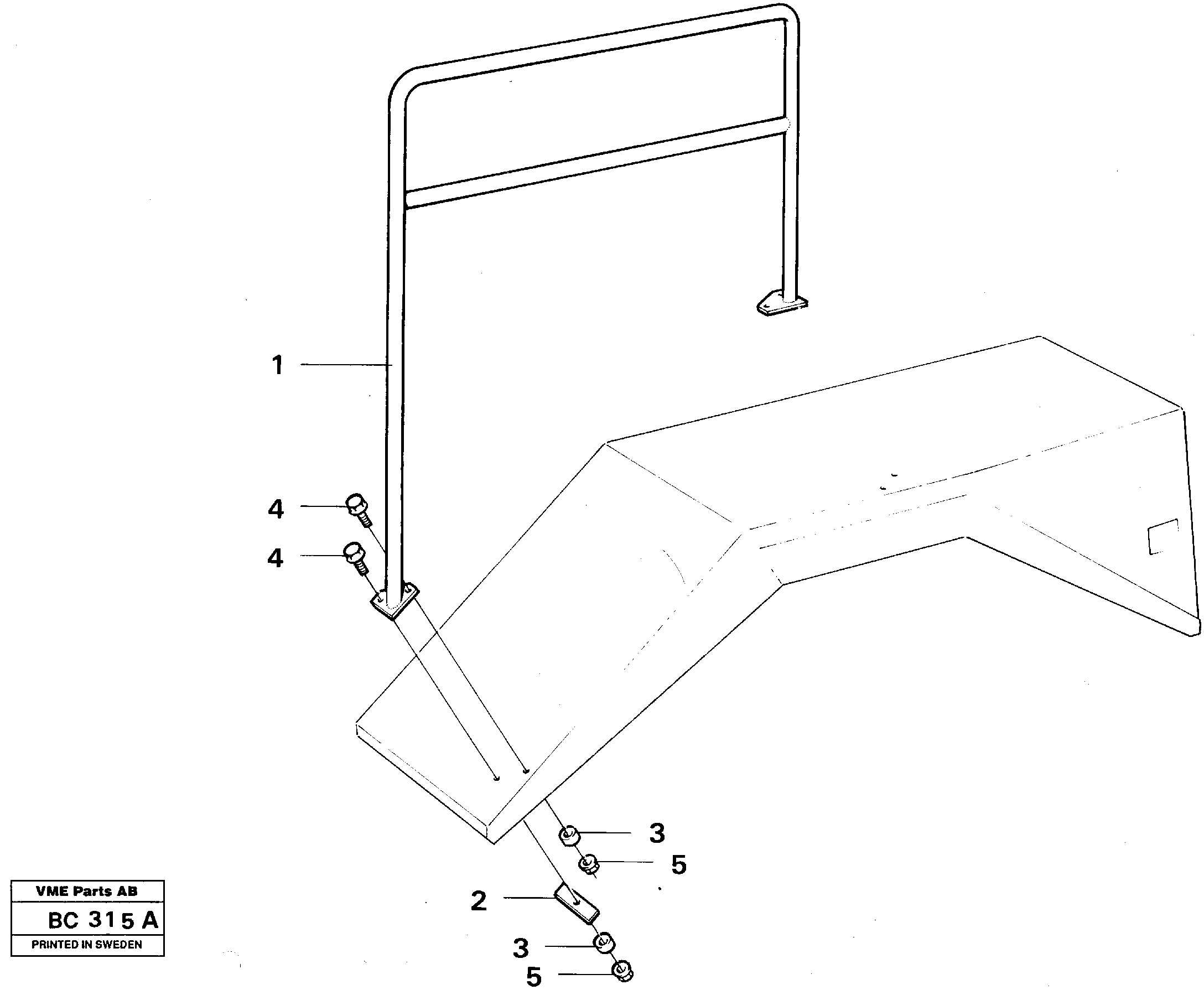 Hand rail Std Usa — volvo parts diagram