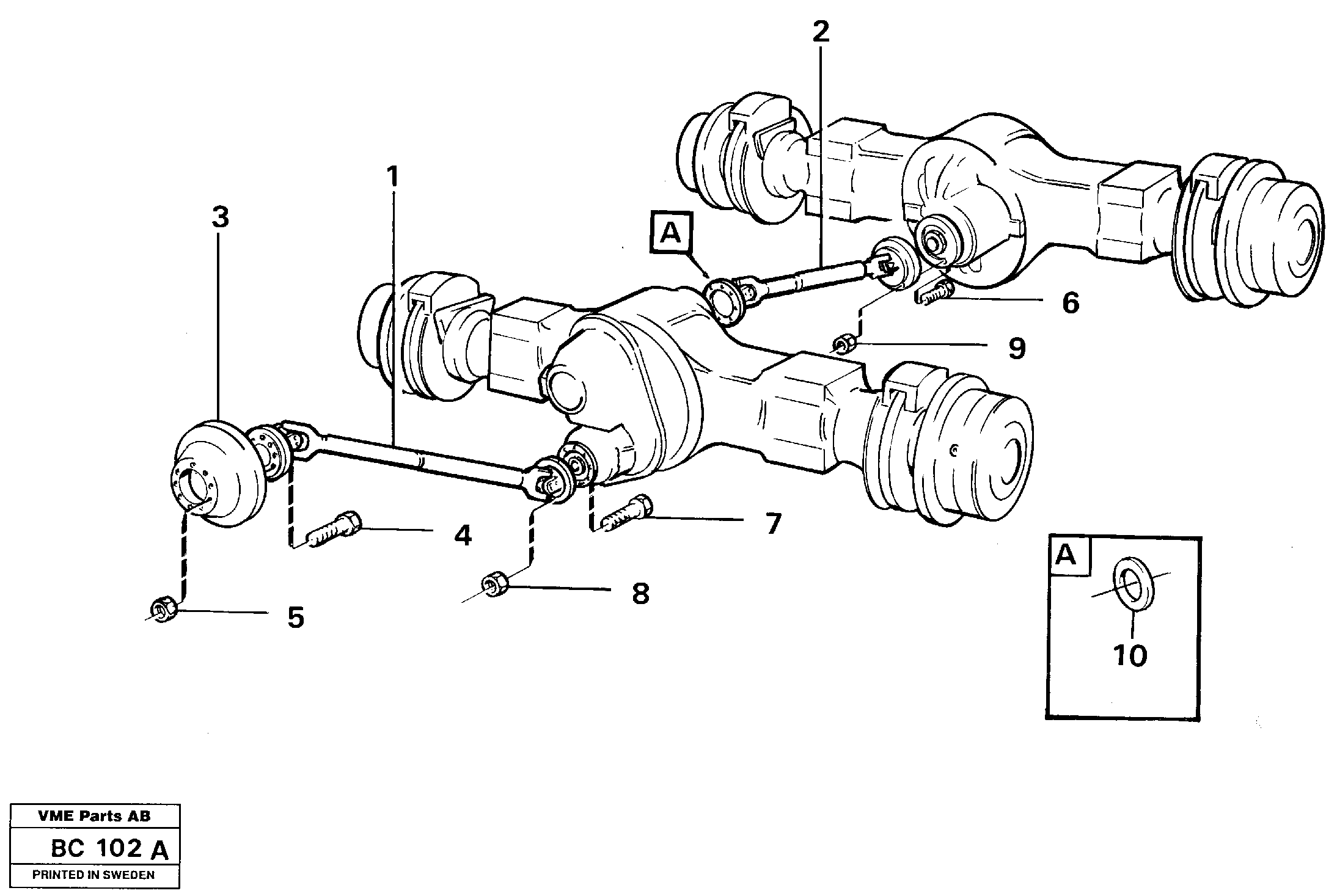 Propeller shaft, trailer — volvo parts diagram