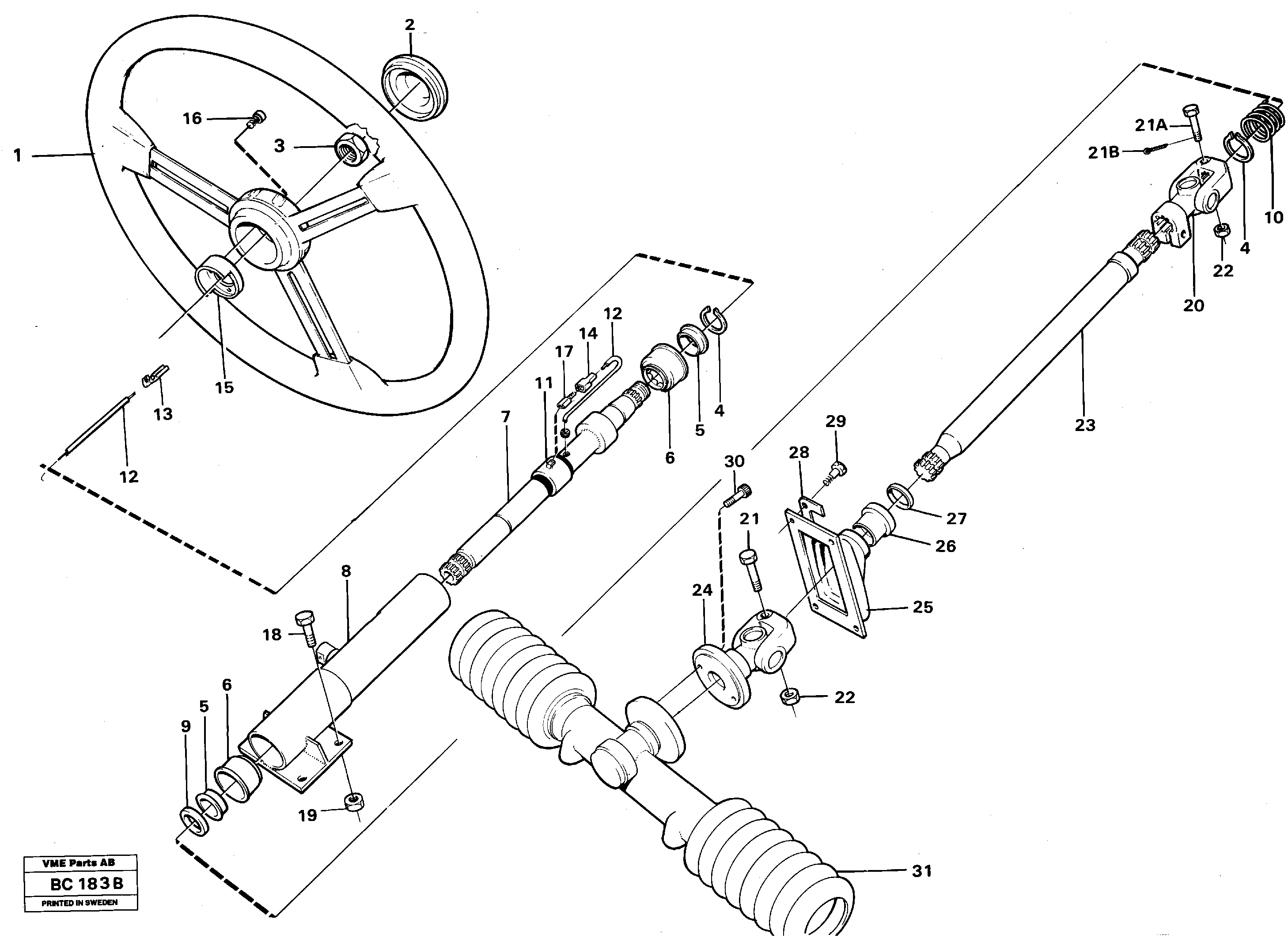 Steering gear  CAB - 4000 — volvo parts diagram