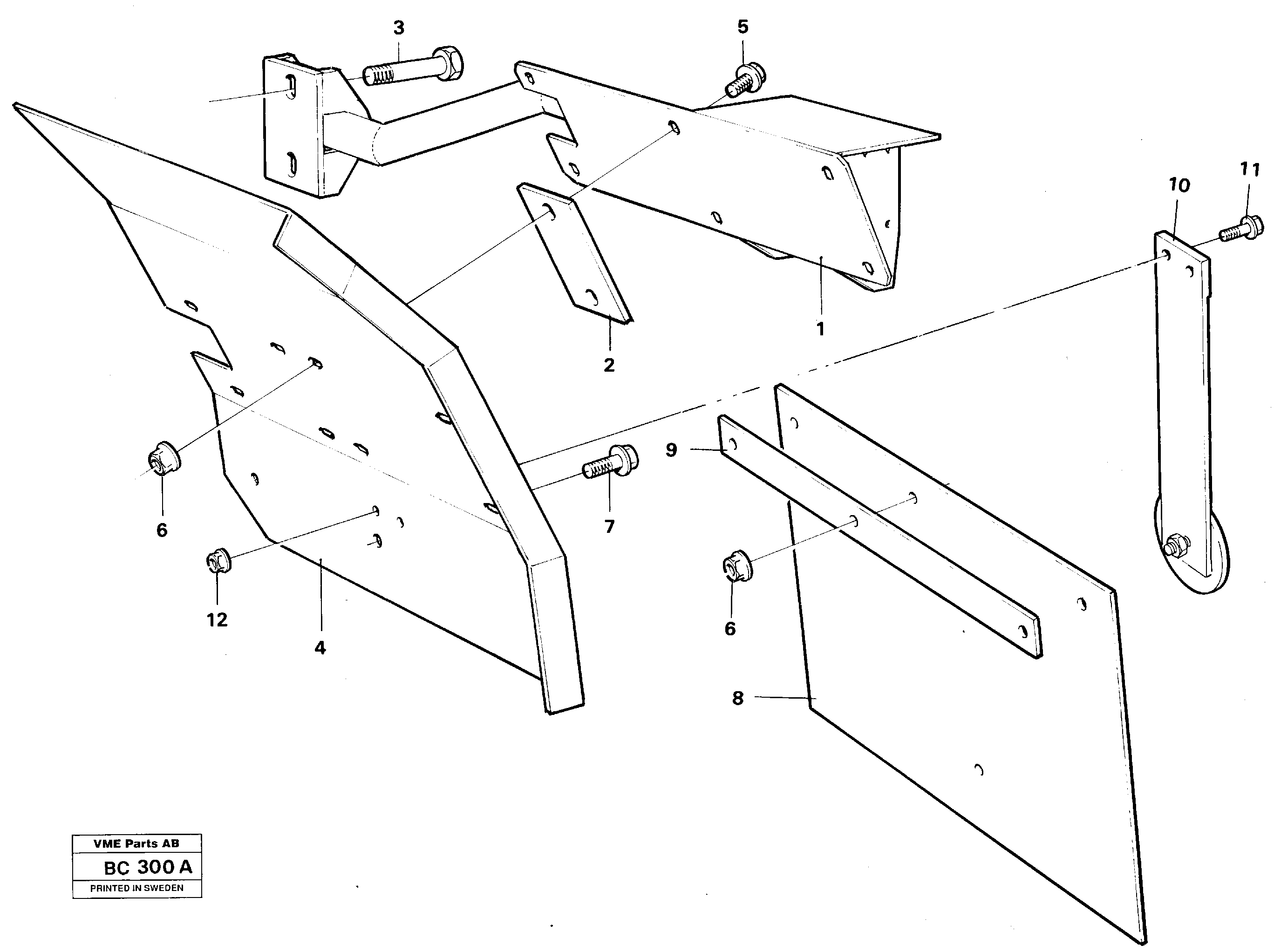 Rear mudguadrs 2,5 M  91972 — volvo parts diagram