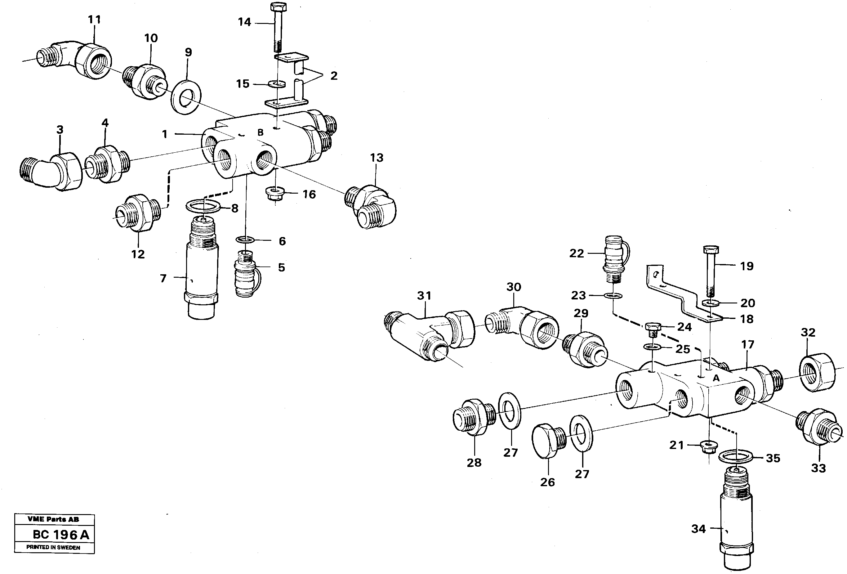 Check valve with fitting parts — volvo parts diagram