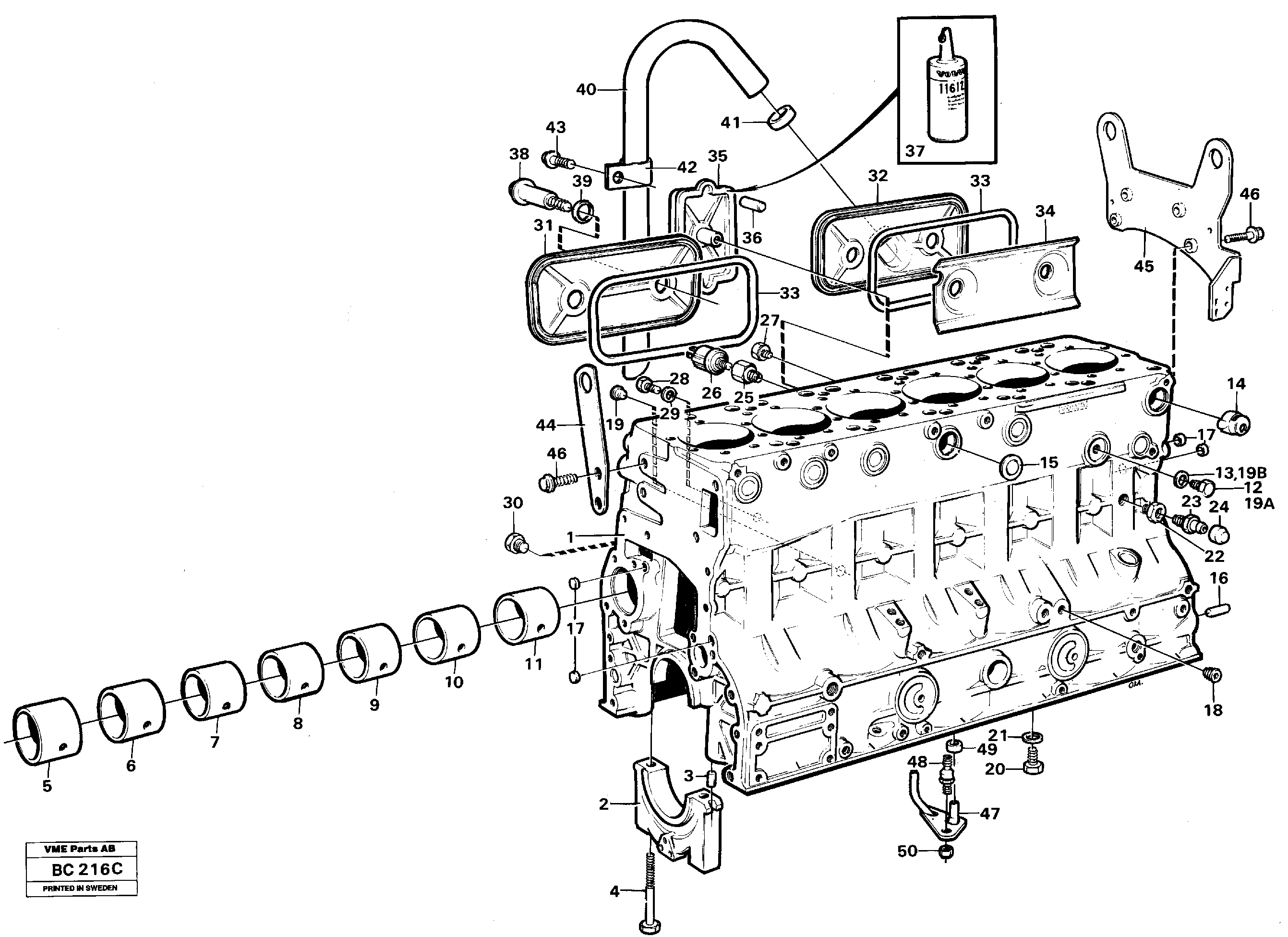 Cylinder block — volvo parts diagram
