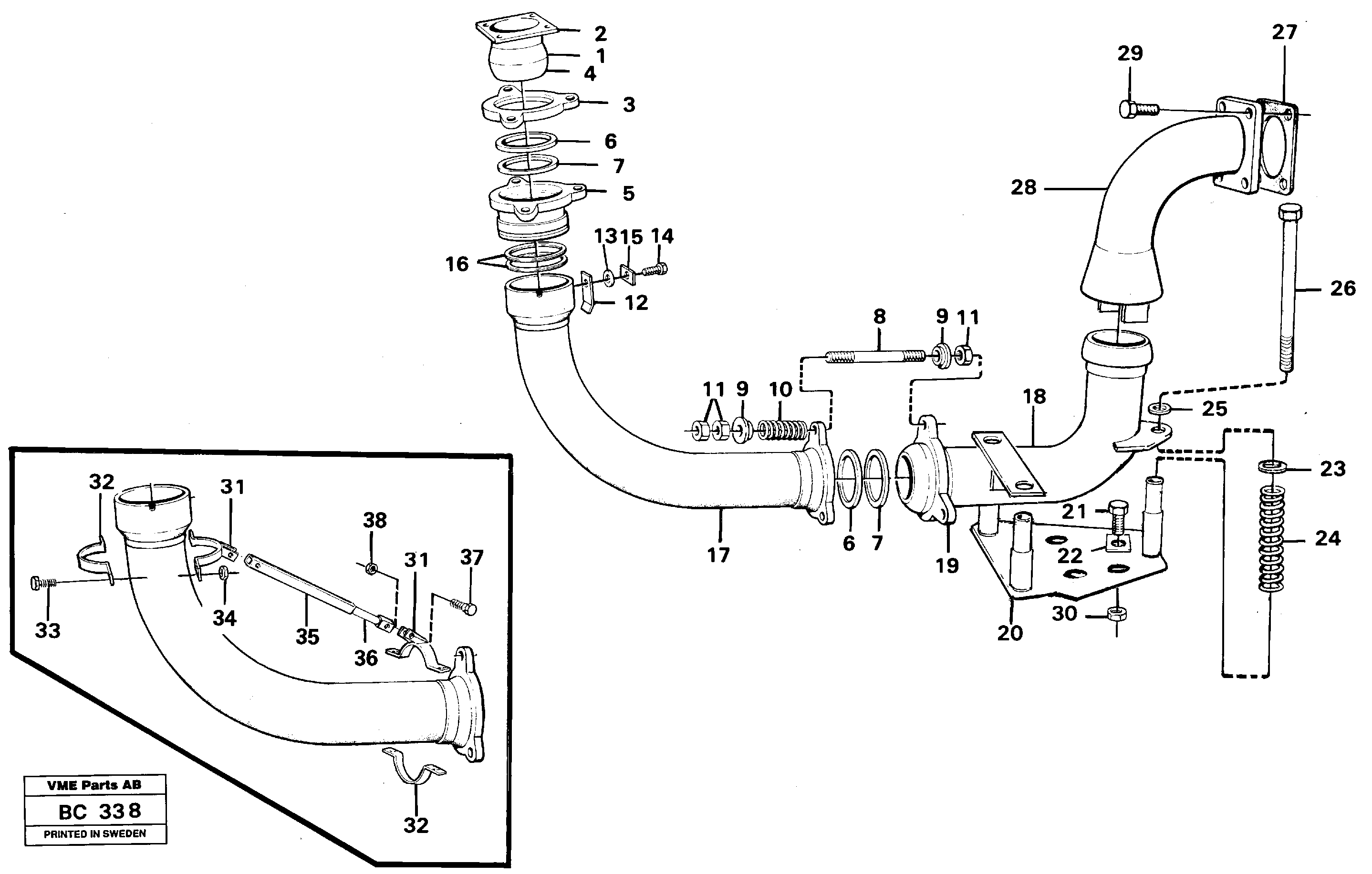 Dumper basket heating  92472 — volvo parts diagram
