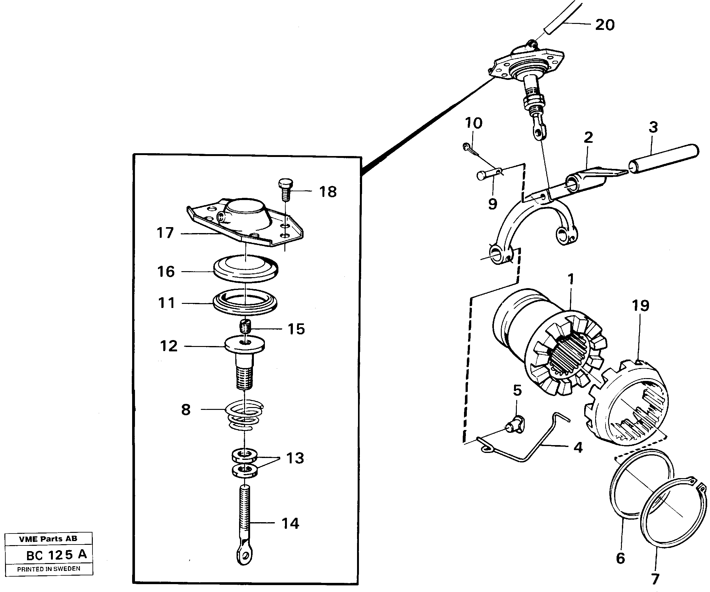 Differential lock — volvo parts diagram