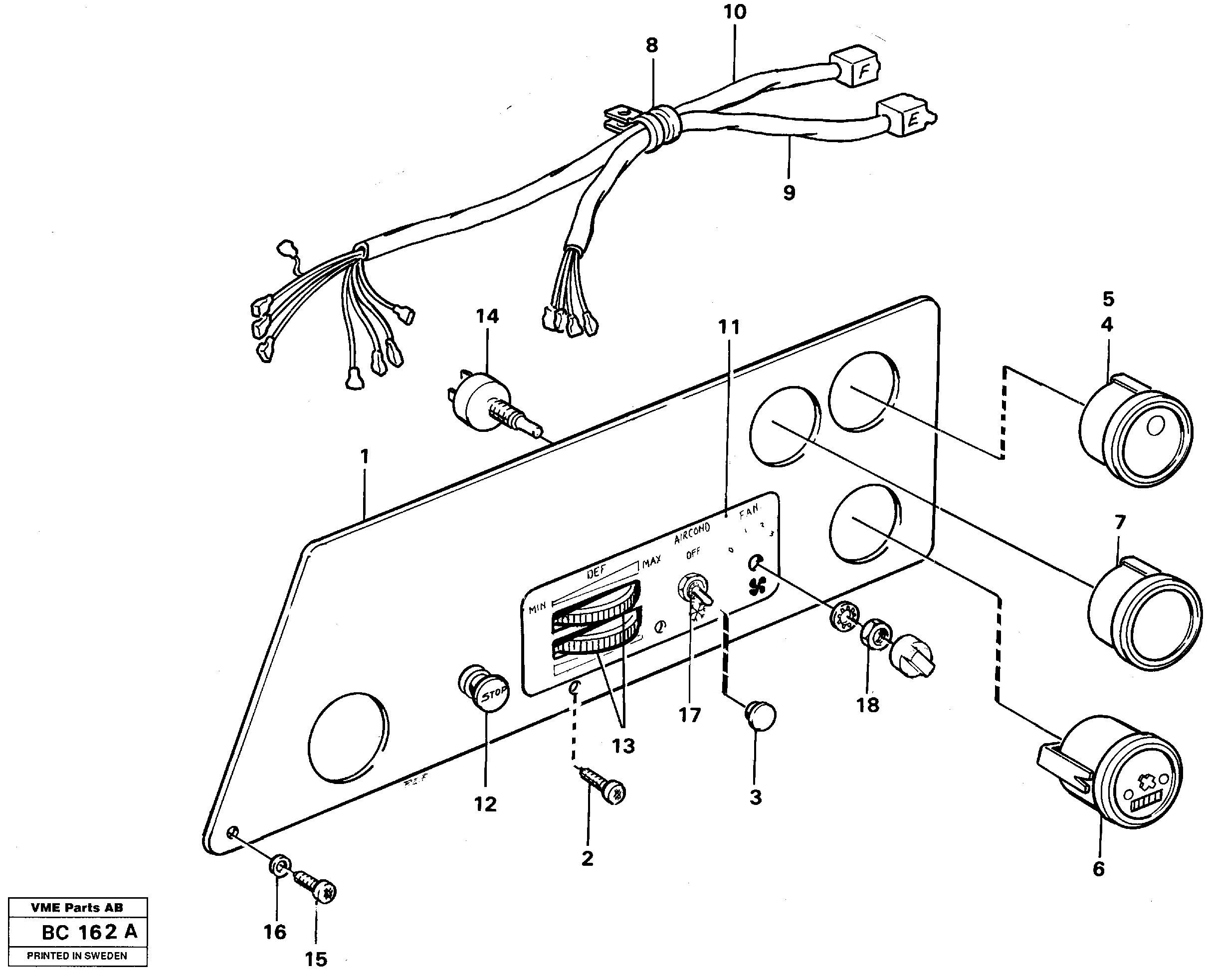 Instrument panel, left — volvo parts diagram