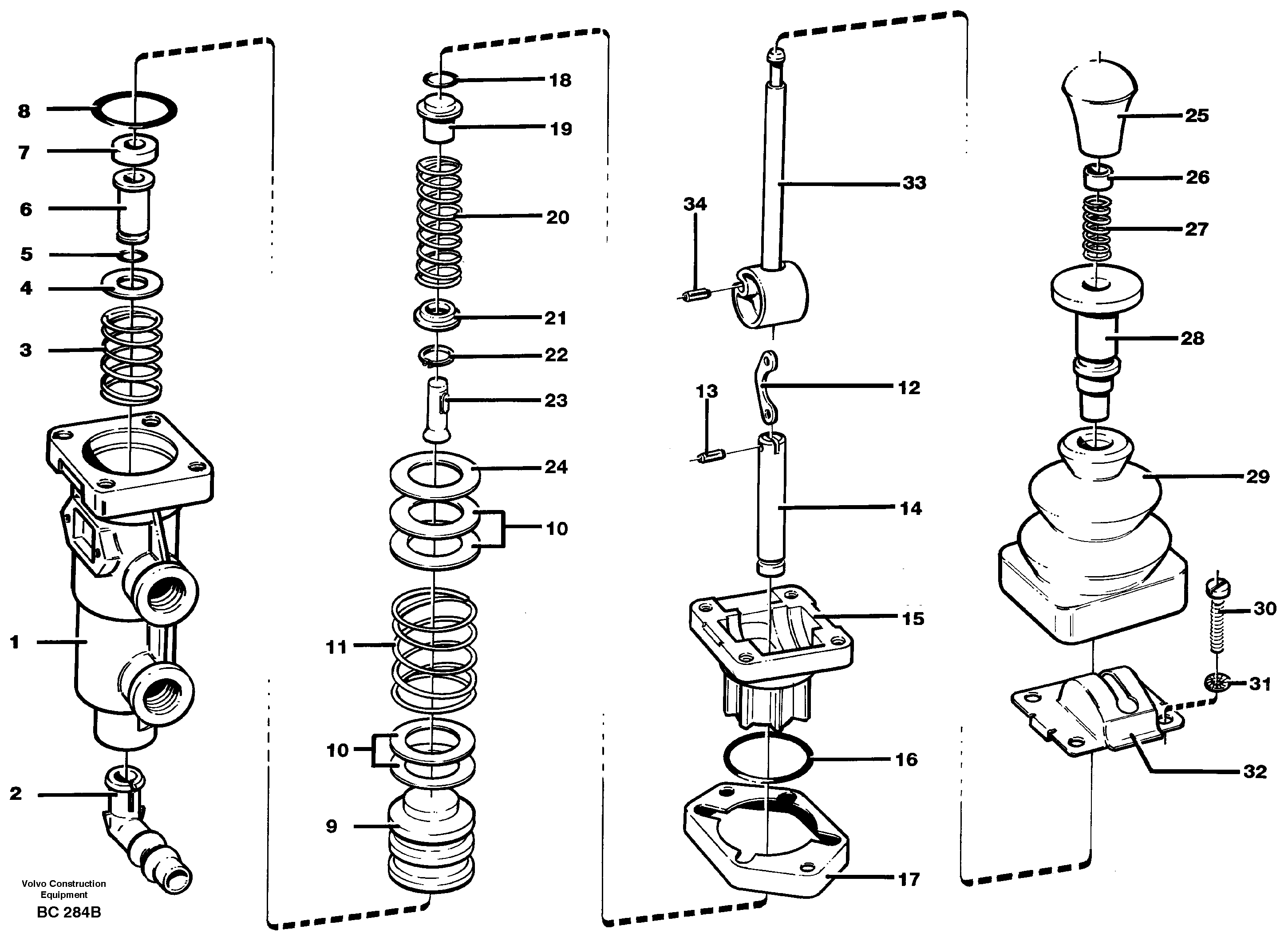 Parking brake valve — volvo parts diagram