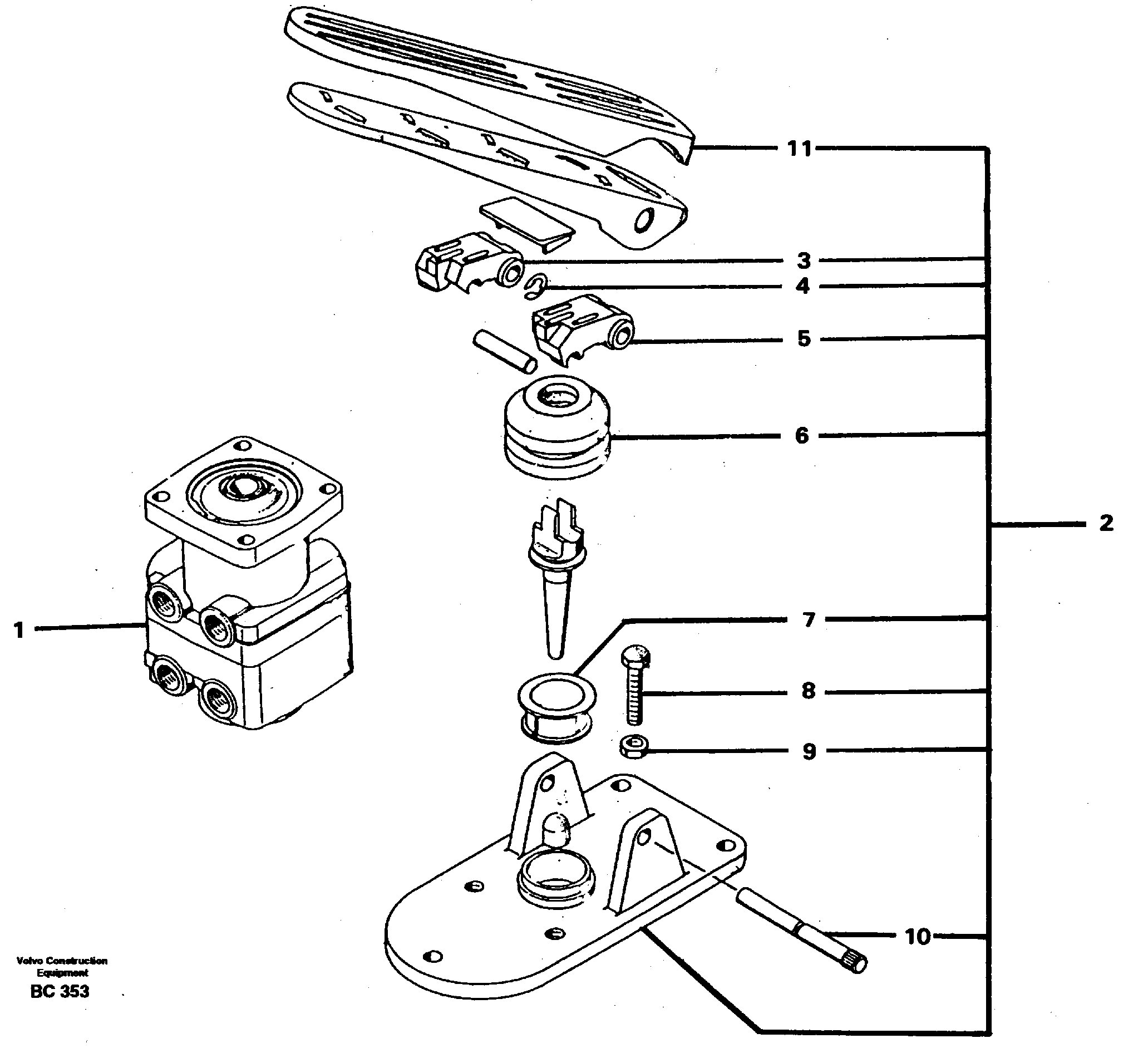 Retarder pedal  CAB - 5071 — volvo parts diagram