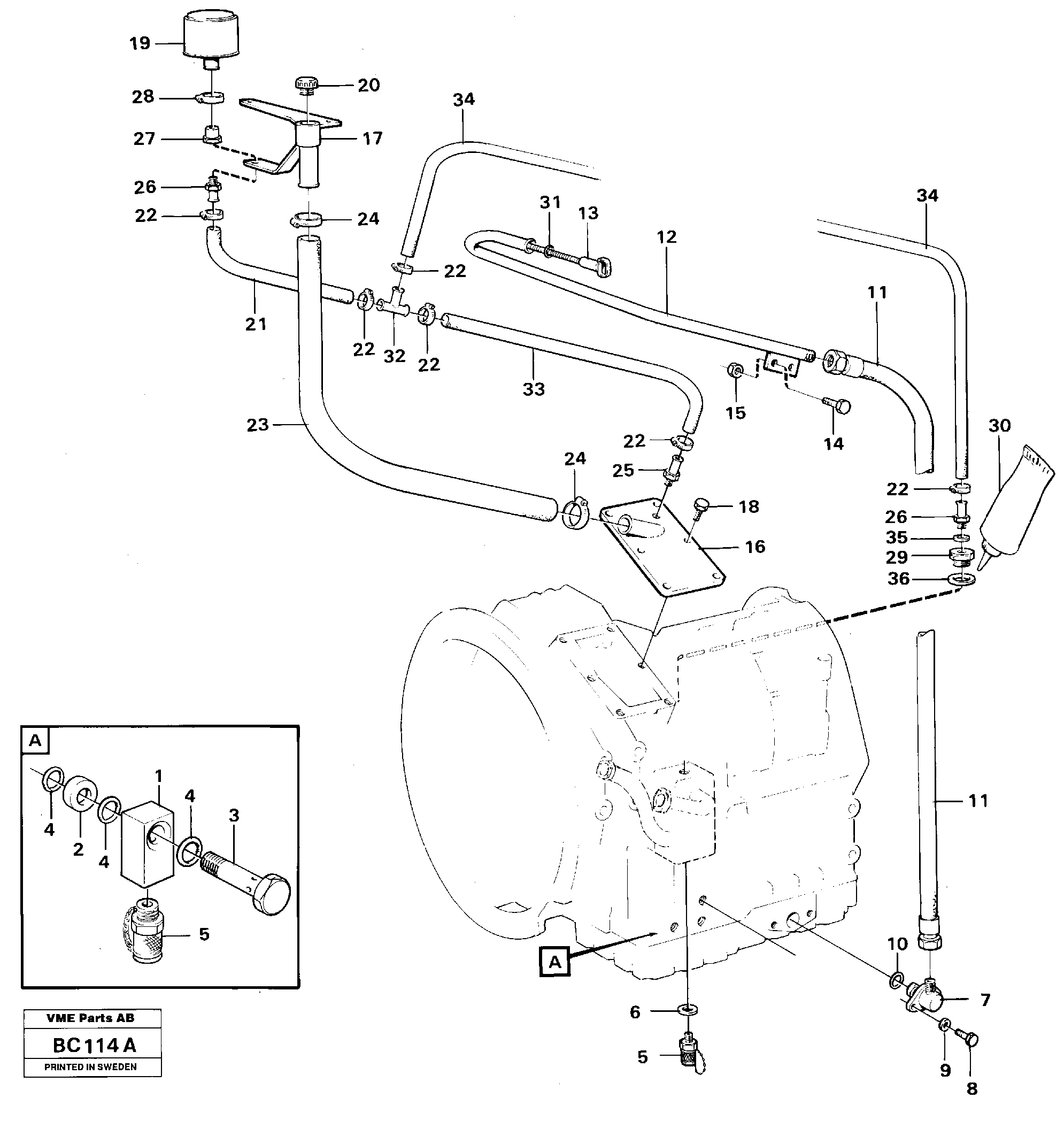 Oil dipstick — volvo parts diagram