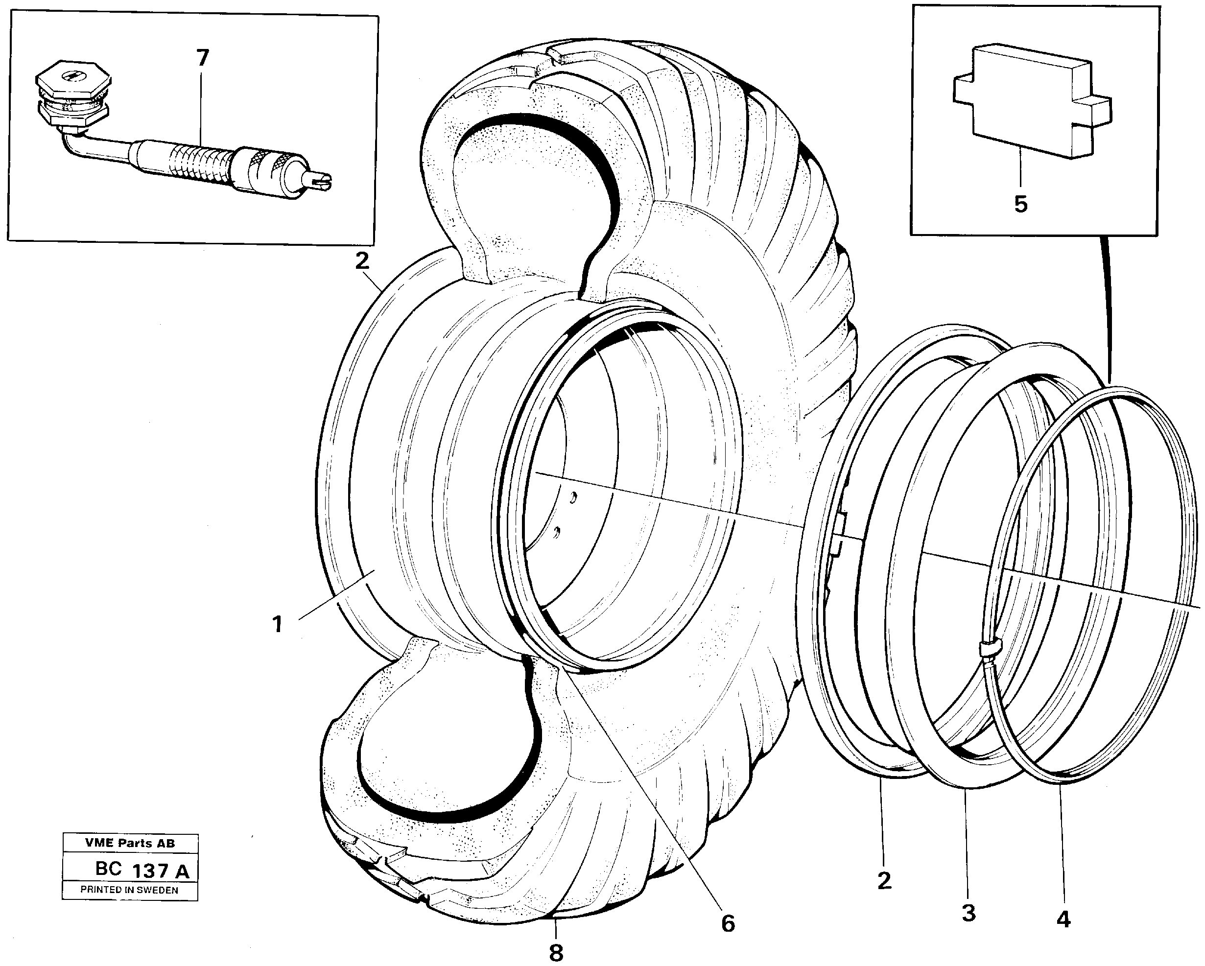 Wheel 23,5/25; 29,5/25 — volvo parts diagram
