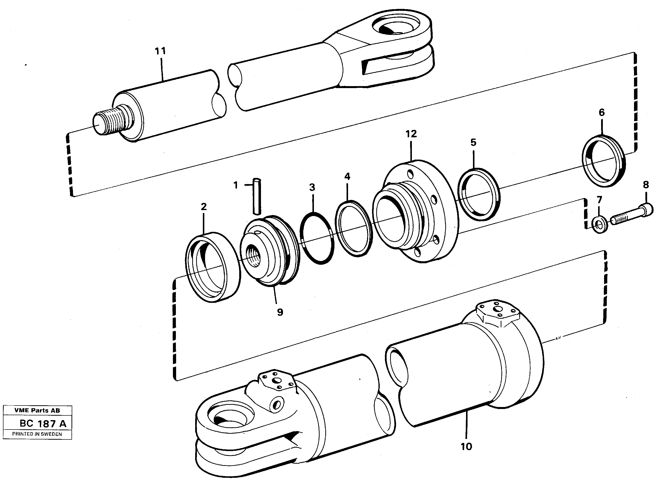 Steering cylinder — volvo parts diagram